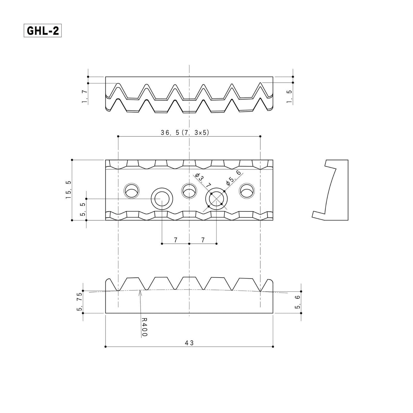 Gotoh GHL-2 LEFTY Locking Nut - Top mount type - 1-11/16"(R4) 43mm - COSMO BLACK