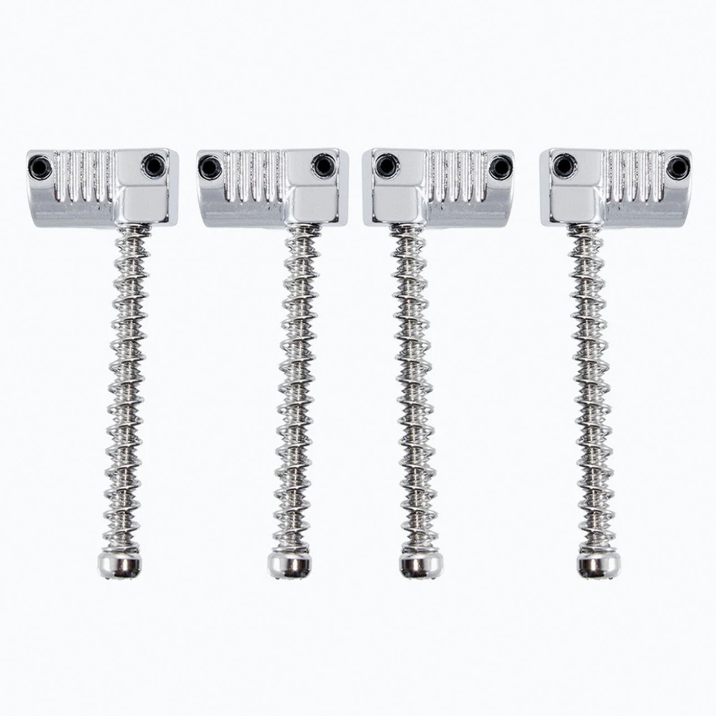 NEW Grooved OMEGA Replacement Bass Bridge Saddles fits Leo Quan Badass II CHROME