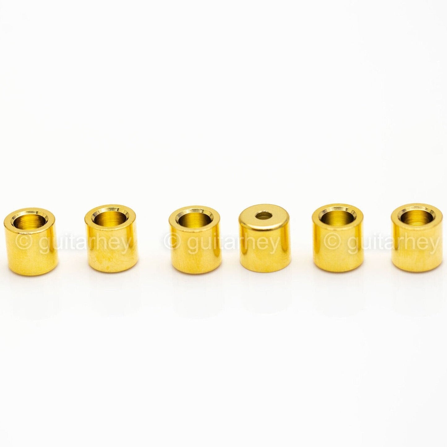 NEW (6) String Bushings Flush Fit Smooth Guitar Body Ferrules 3/8" Tele - GOLD