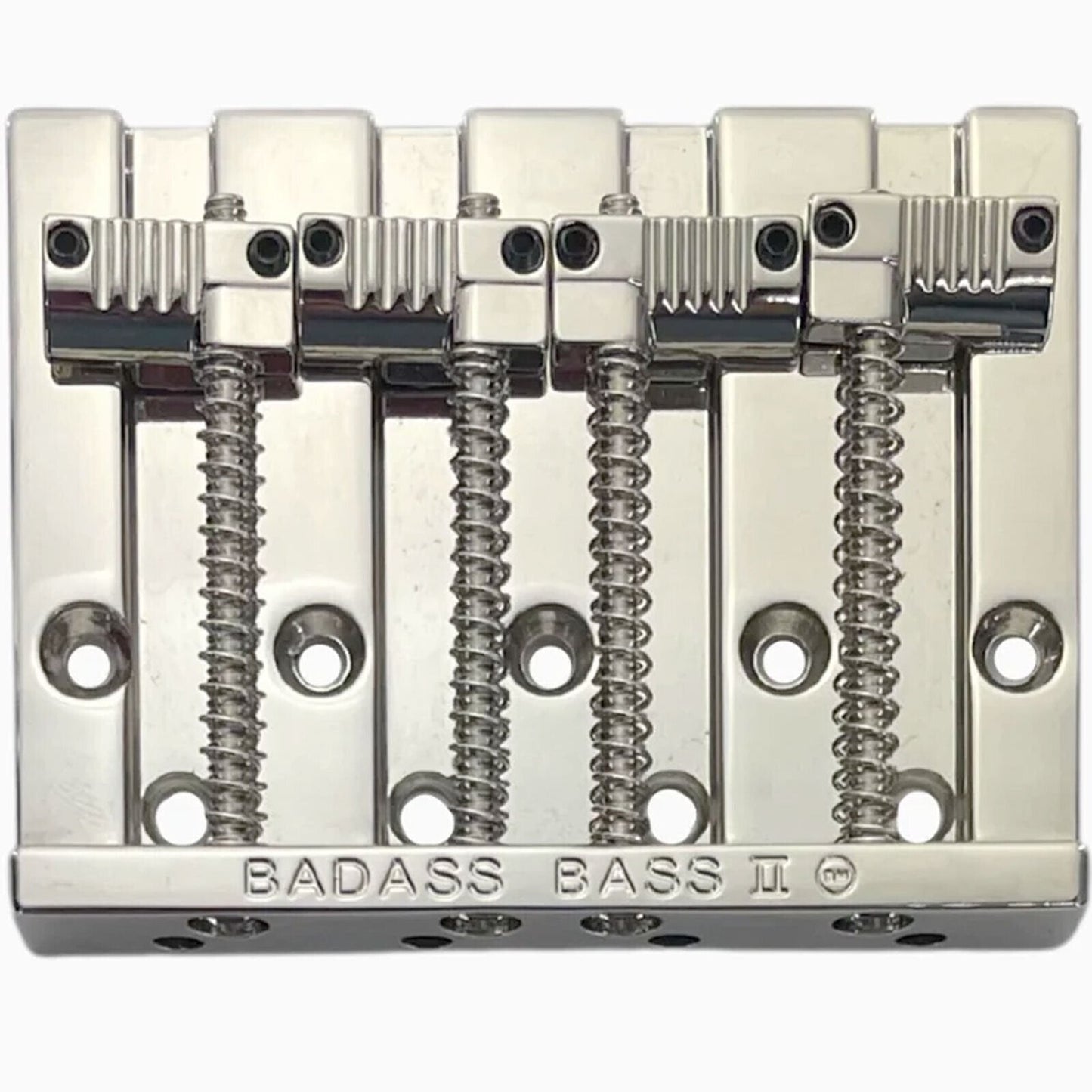 NEW Leo Quan® Badass II™ 4-String Bass Bridge - Grooved Saddles - NICKEL
