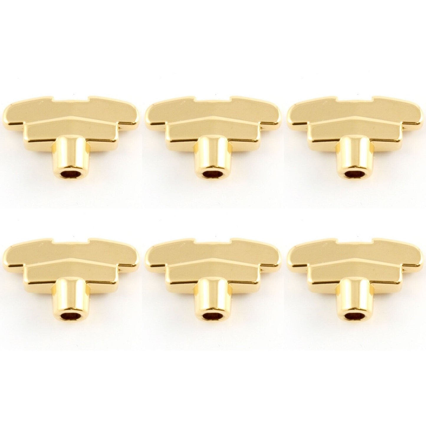 NEW (6) Rotomatic Buttons For Grover Tuners Imperial Keys Style w/ Screws - GOLD