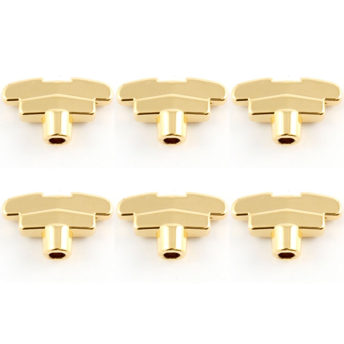 NEW (6) Rotomatic Buttons For Grover Tuners Imperial Keys Style w/ Screws - GOLD