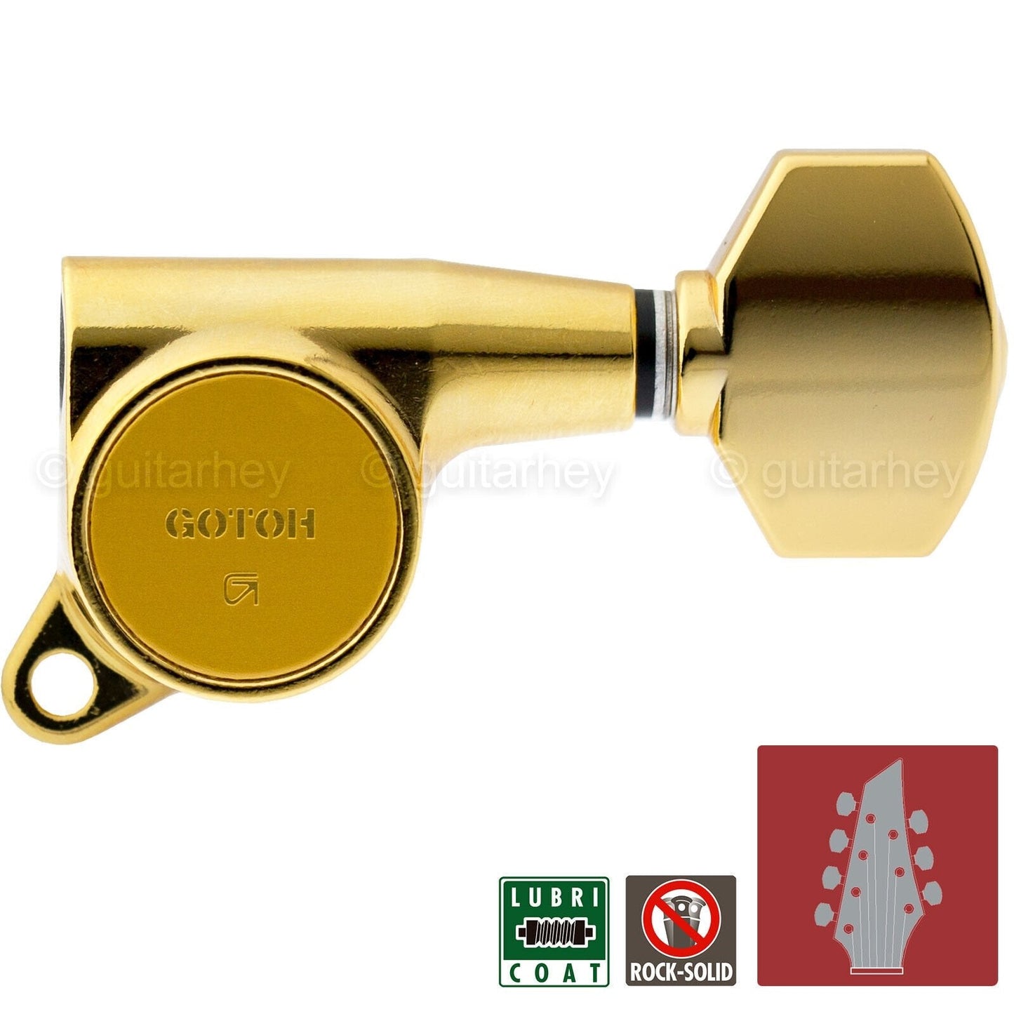 NEW Gotoh SG381-07 L4+R3 7-String Tuners w/ Small Buttons Set 4x3 - GOLD