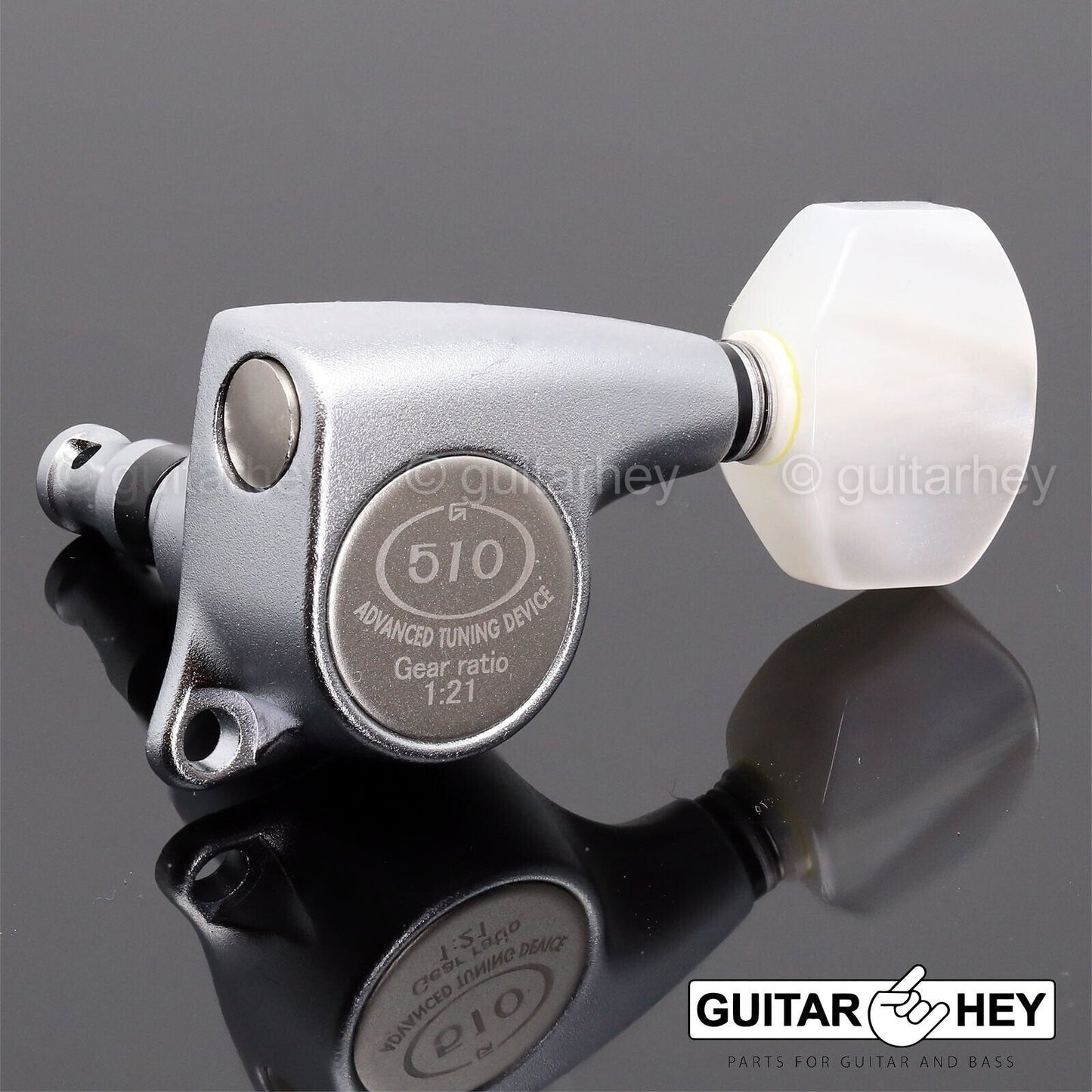 NEW Gotoh SGL510Z-P7 L3+R3 Tuners Set 1:21 Gear Ratio PEARL 3x3 - CHROME SATIN
