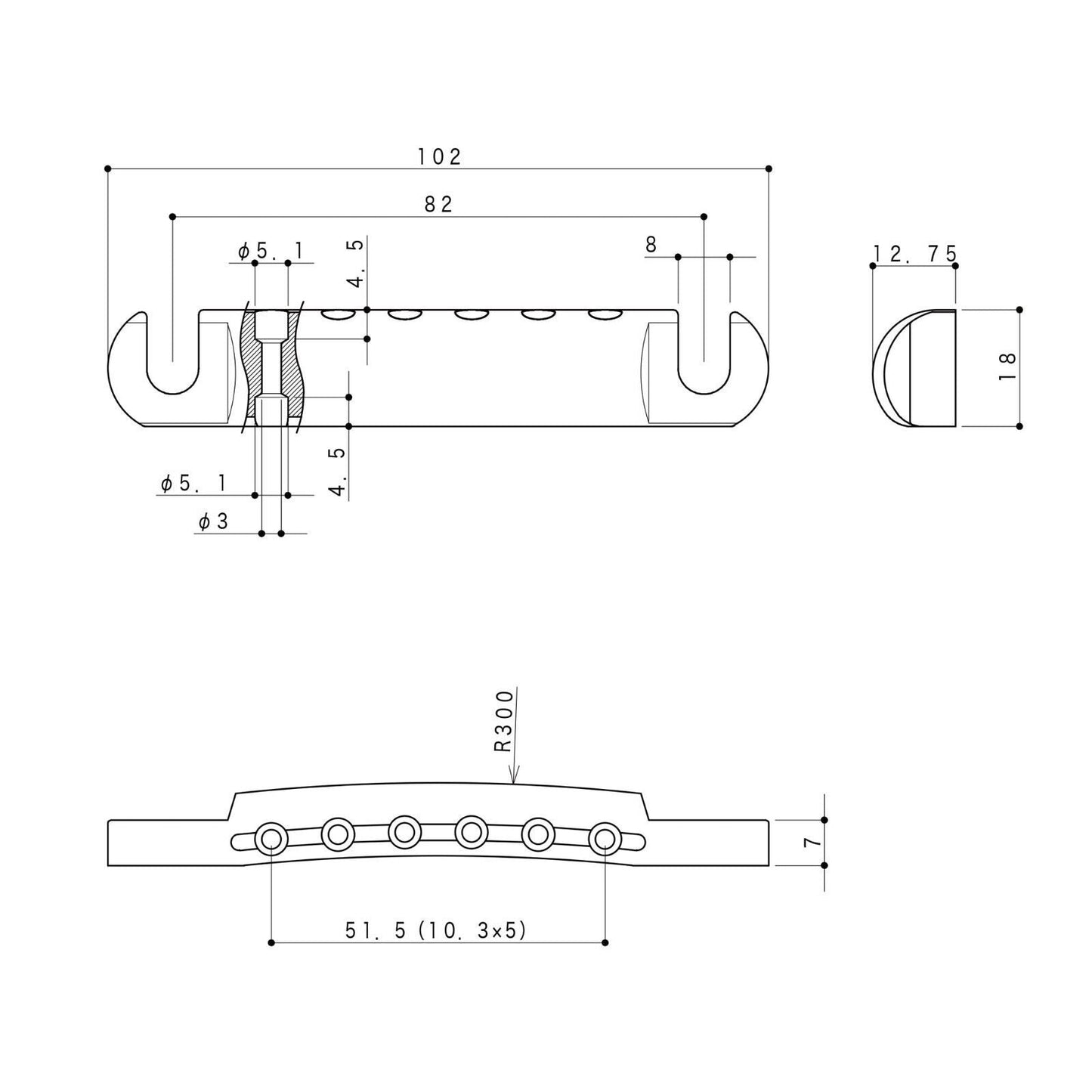 NEW Gotoh Stop Tailpiece w/ USA Thread Studs for Gibson® USA Guitars - CHROME