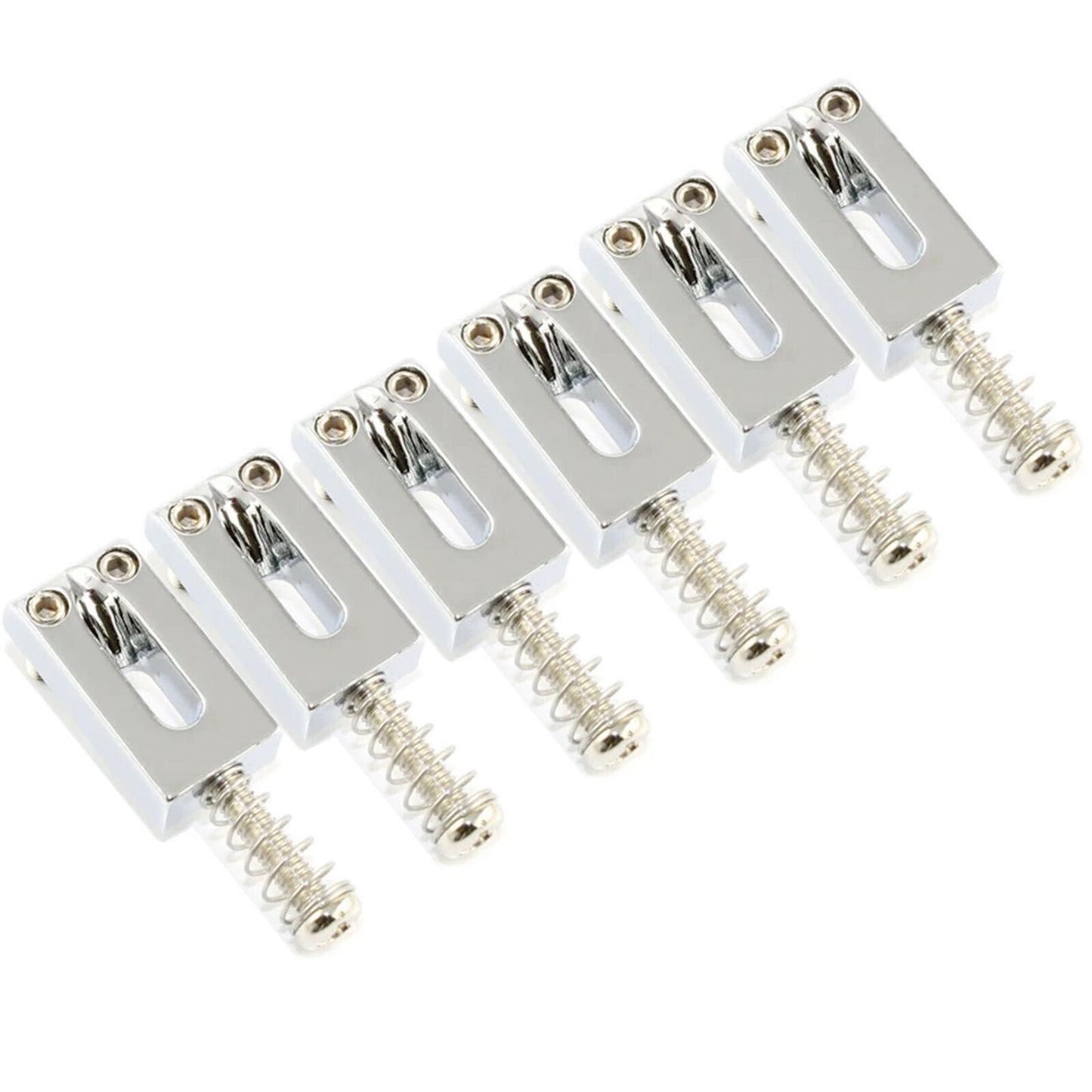 NEW (6) Narrow 2-1/16" Saddles for Modern/Import Fender Strat® 52mm - CHROME