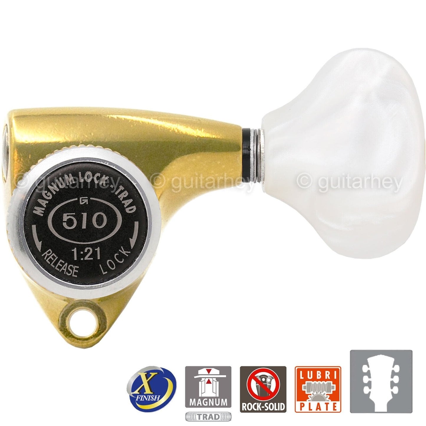 NEW Gotoh SGV510Z-WL5 MGT L3+R3 LOCKING Tuners Set 3x3 - ANTIQUE X-FINISH GOLD