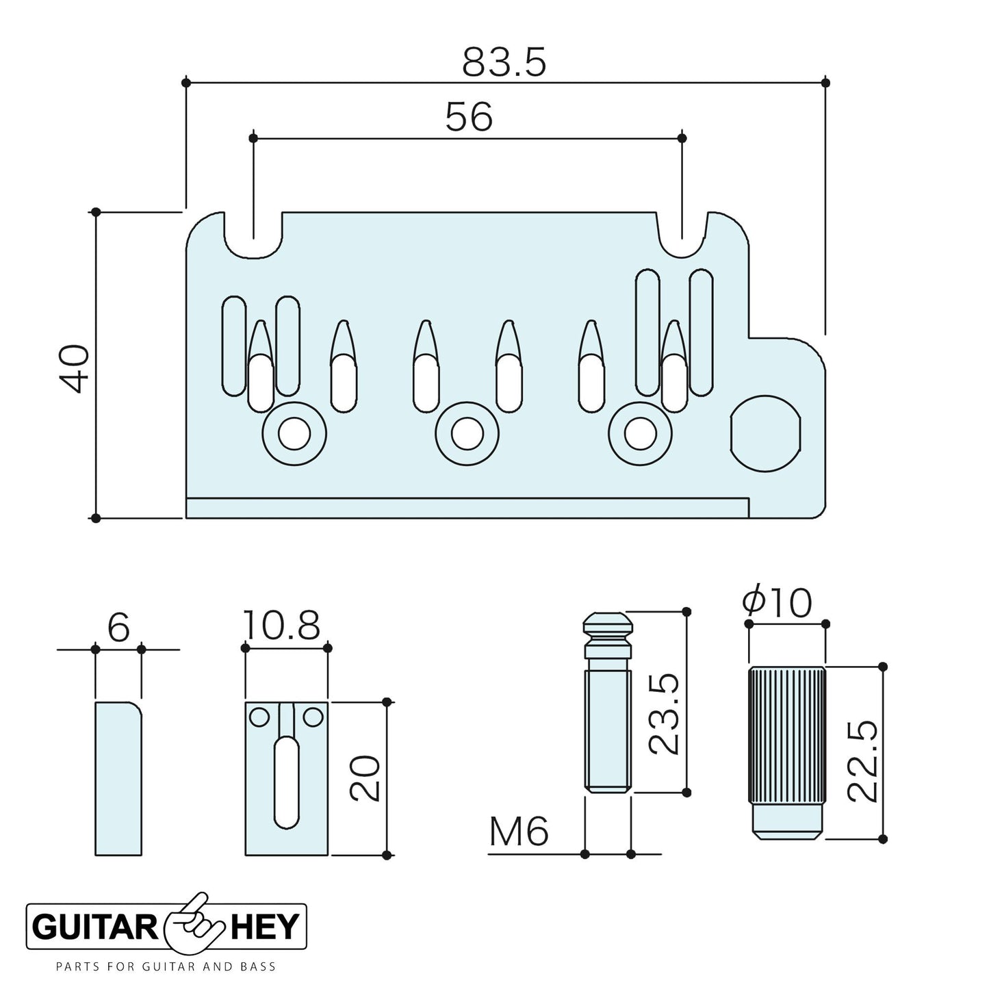 NEW Gotoh 510T-FE1 Non-locking 2 Point Tremolo Bridge w/ Hardware - BLACK