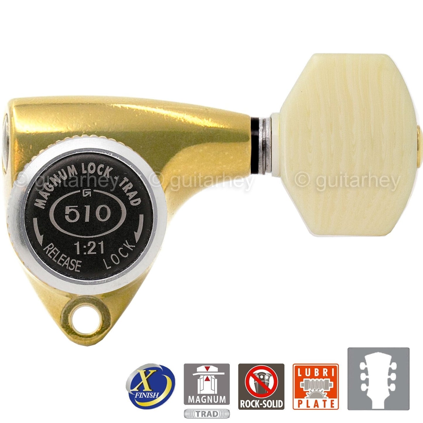 NEW Gotoh SGV510Z-M07 MGT L3+R3 LOCKING Tuners Set 3x3 - ANTIQUE X-FINISH GOLD