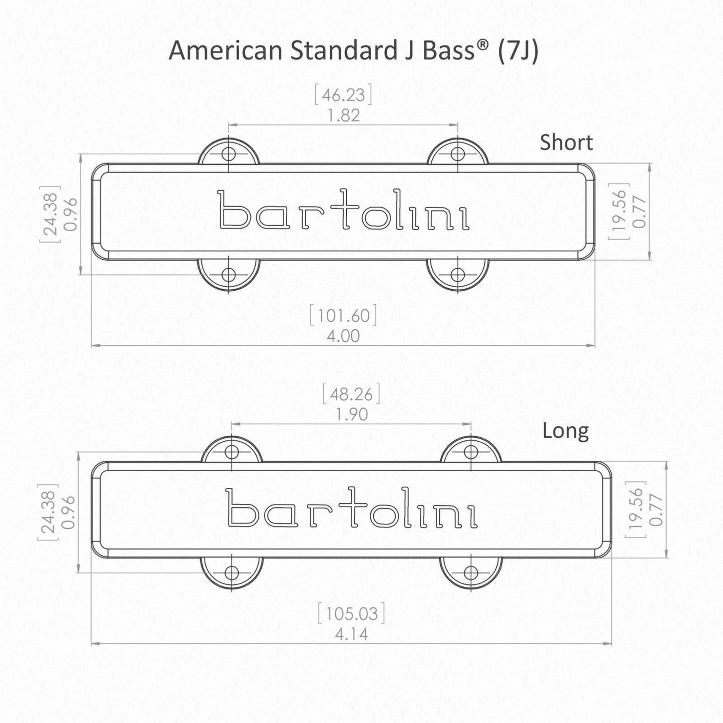 NEW Bartolini 57CBJD L1/S1 Bass 5-String American Std J Bass Neck & Bridge SET