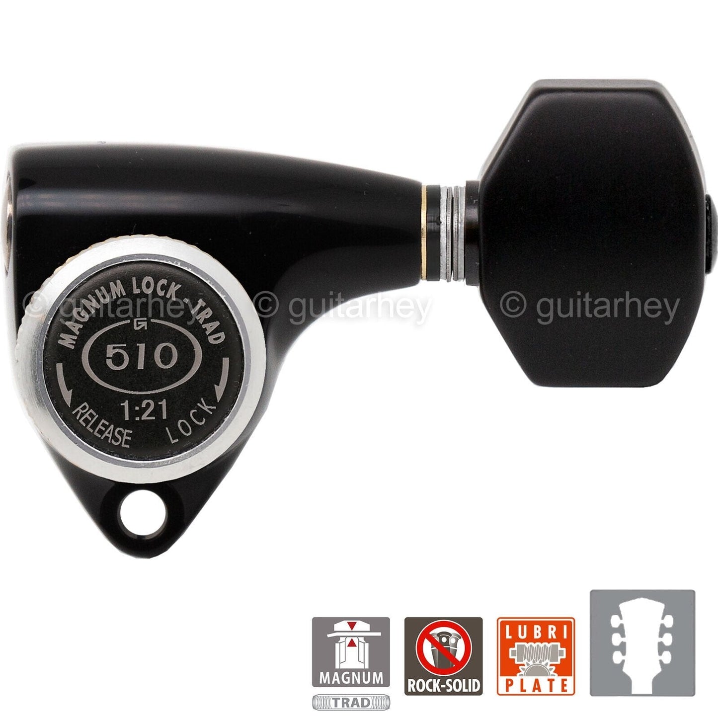 NEW Gotoh SGV510Z-B07 MGT L3+R3 LOCKING Tuners Set 21:1 Gear Ratio 3x3 - BLACK