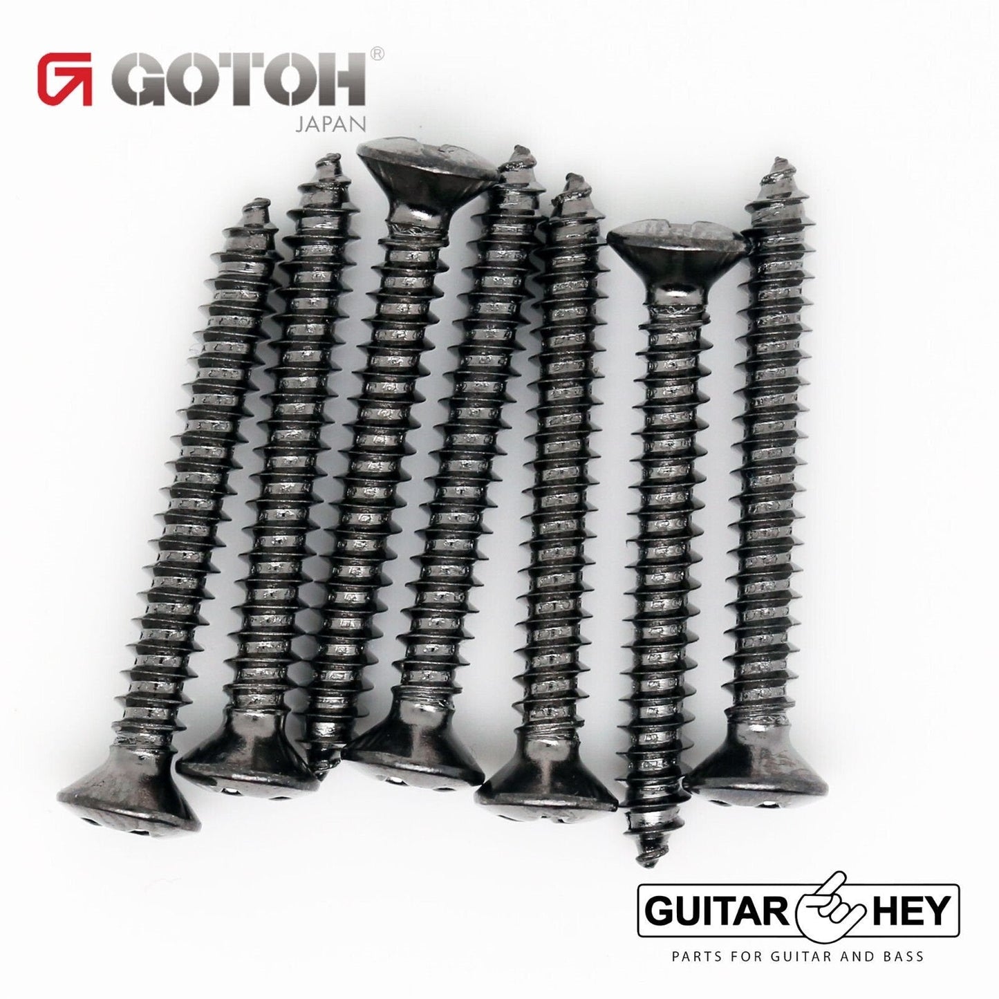 (7) Gotoh Mounting Screws for Guitar/Bass Bridge Phillips Head 1" - COSMO BLACK