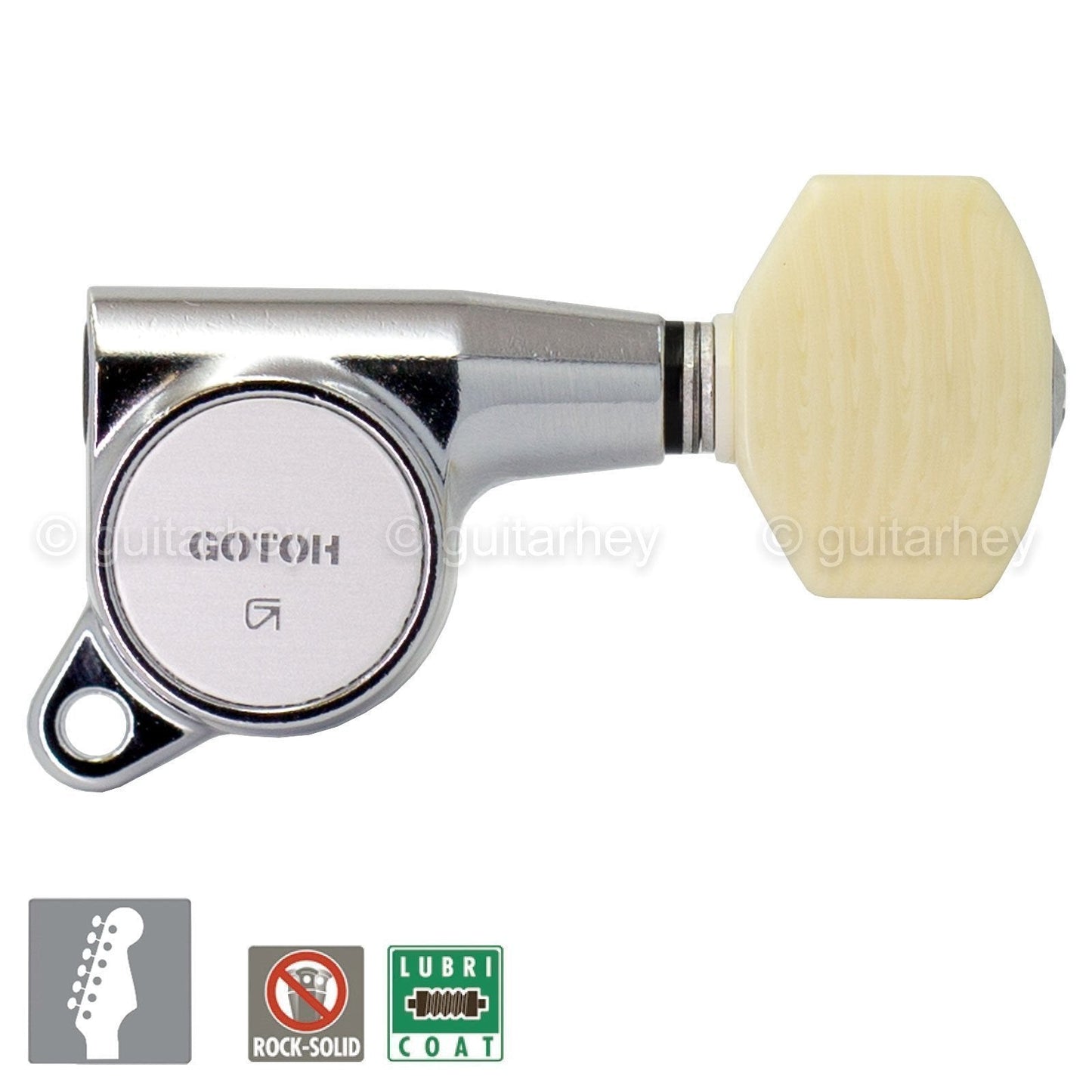 NEW Gotoh SG381-M07 Guitar Tuning Keys Tuners 6-in-Line Set w/ Screws - CHROME