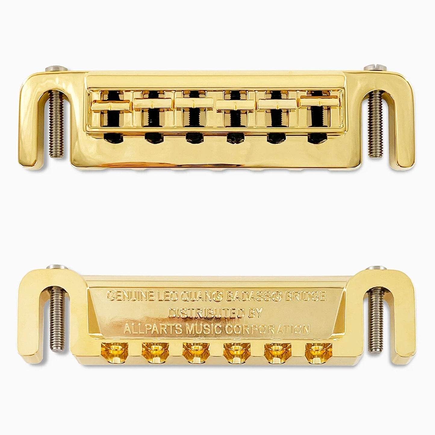 NEW Leo Quan® Badass Wraparound™ Guitar Bridge with METRIC Locking Studs - GOLD