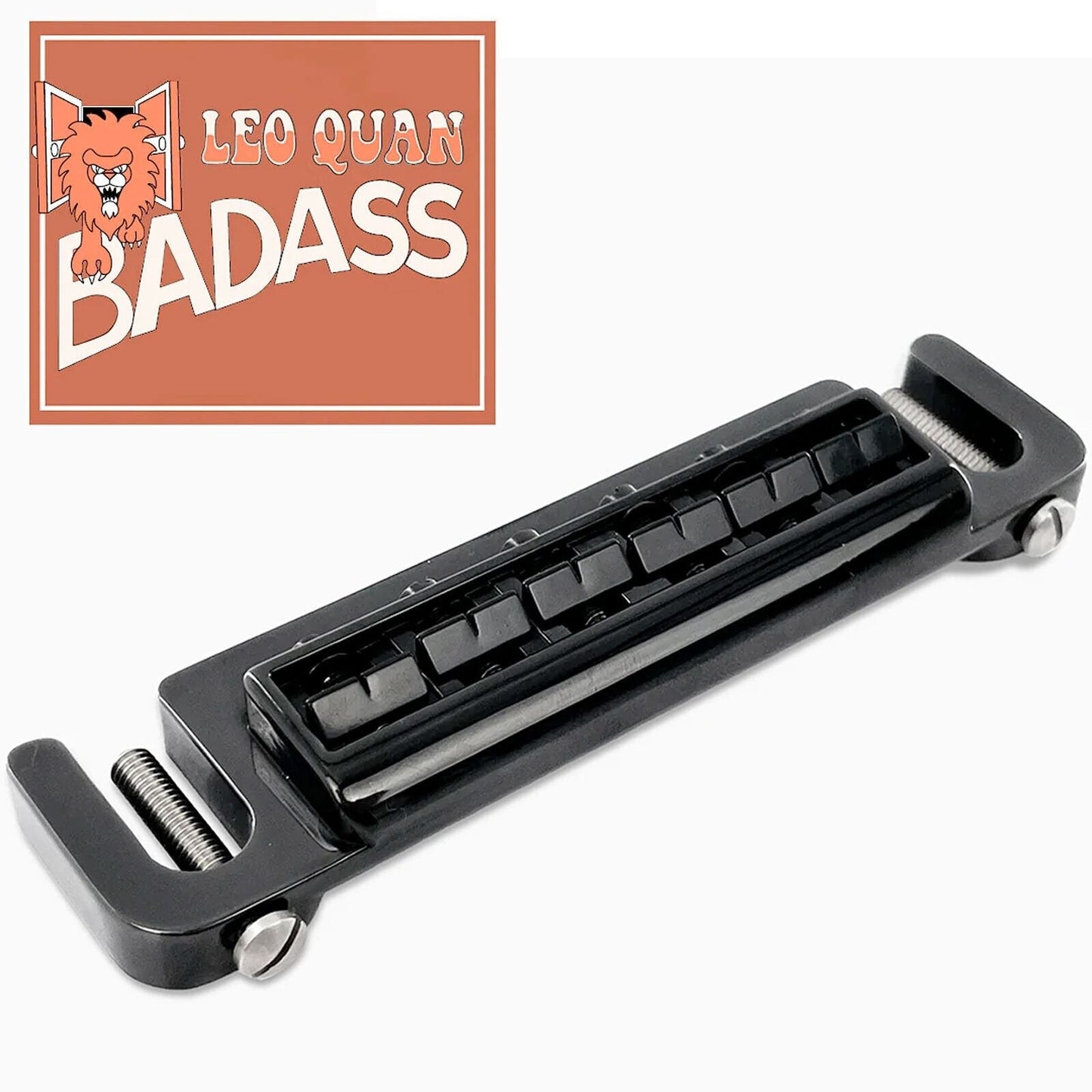 NEW Leo Quan® Badass Wraparound™ Guitar Bridge with METRIC Locking Studs - BLACK