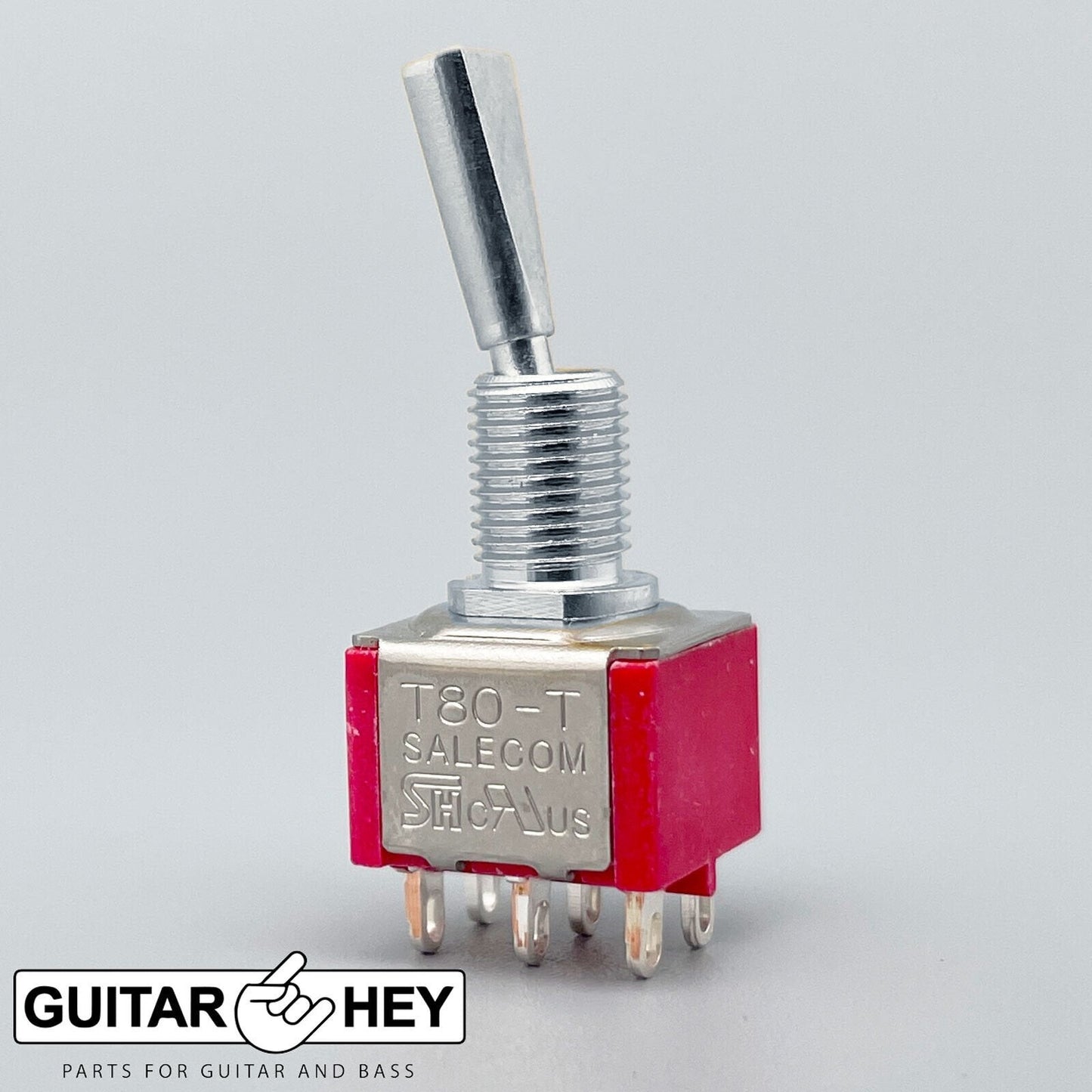 NEW (1) On-On Mini Switch DPDT 2-way Bass or Guitar - CHROME