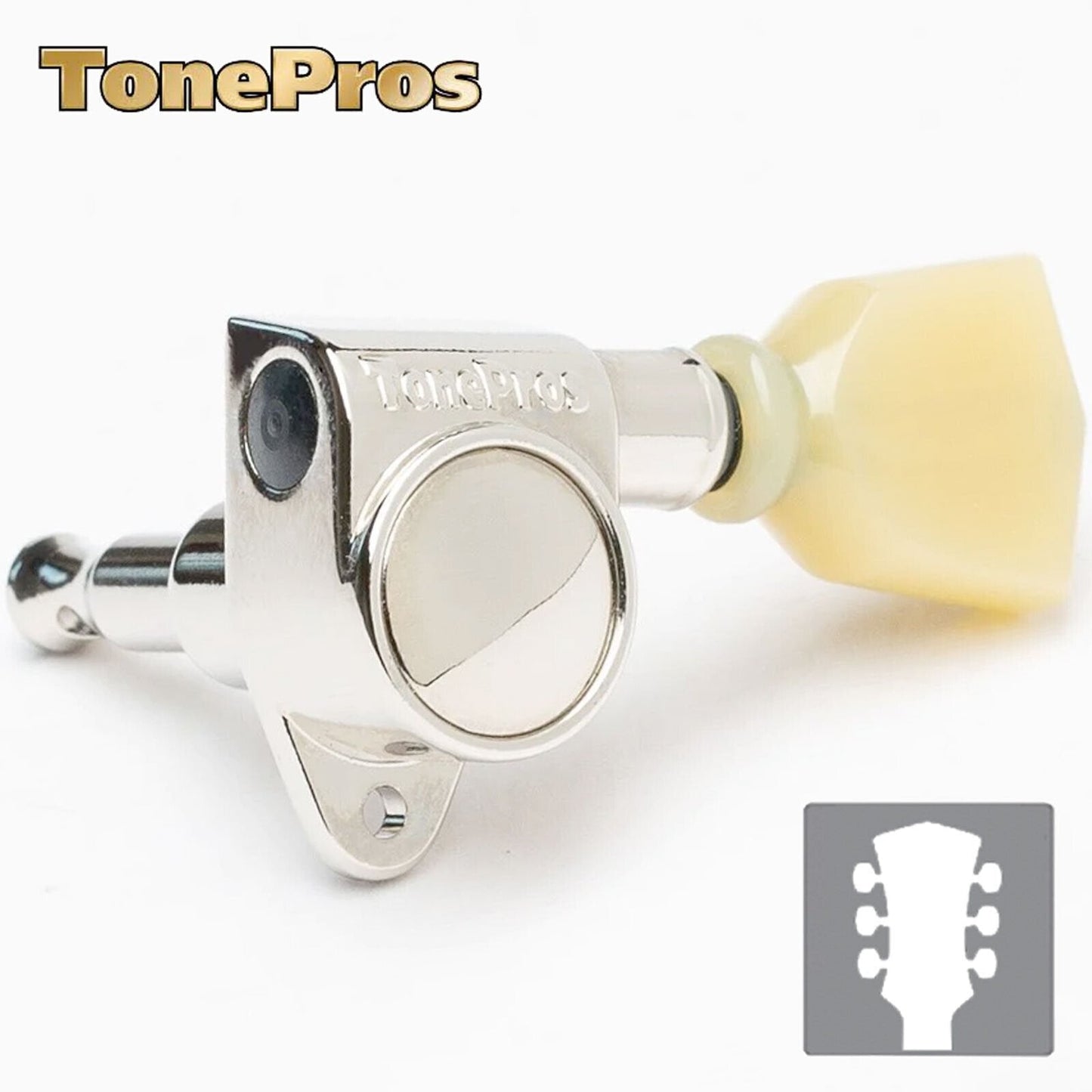 NEW TonePros GKH330-N Tuning Machines 20:1 Gear Ratio 3x3 - NICKEL