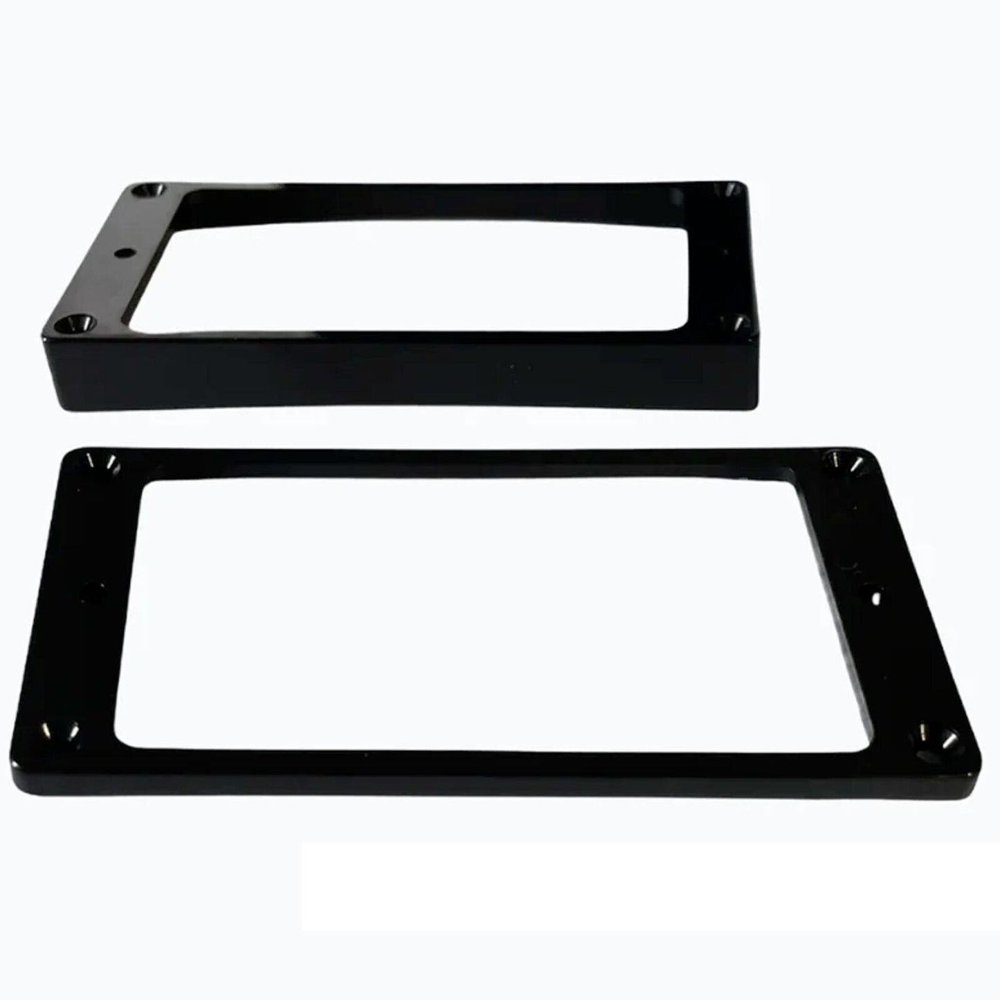 NEW Humbucker Pickup Ring Set Plastic BLACK Neck & Bridge FLAT & Tapered/Slanted