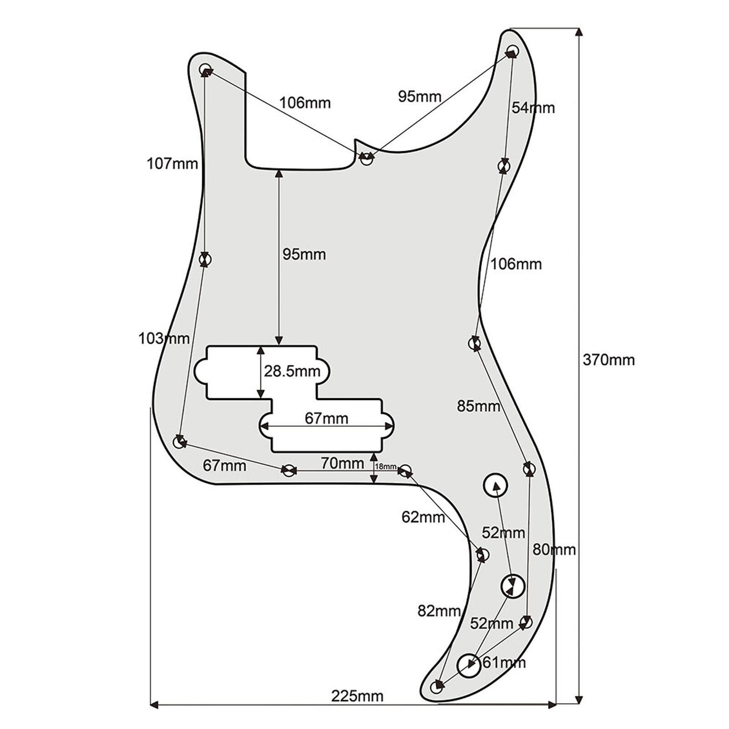 NEW 4-ply Pickguard for Standard Fender Precision/P Bass® - WHITE PEARLOID