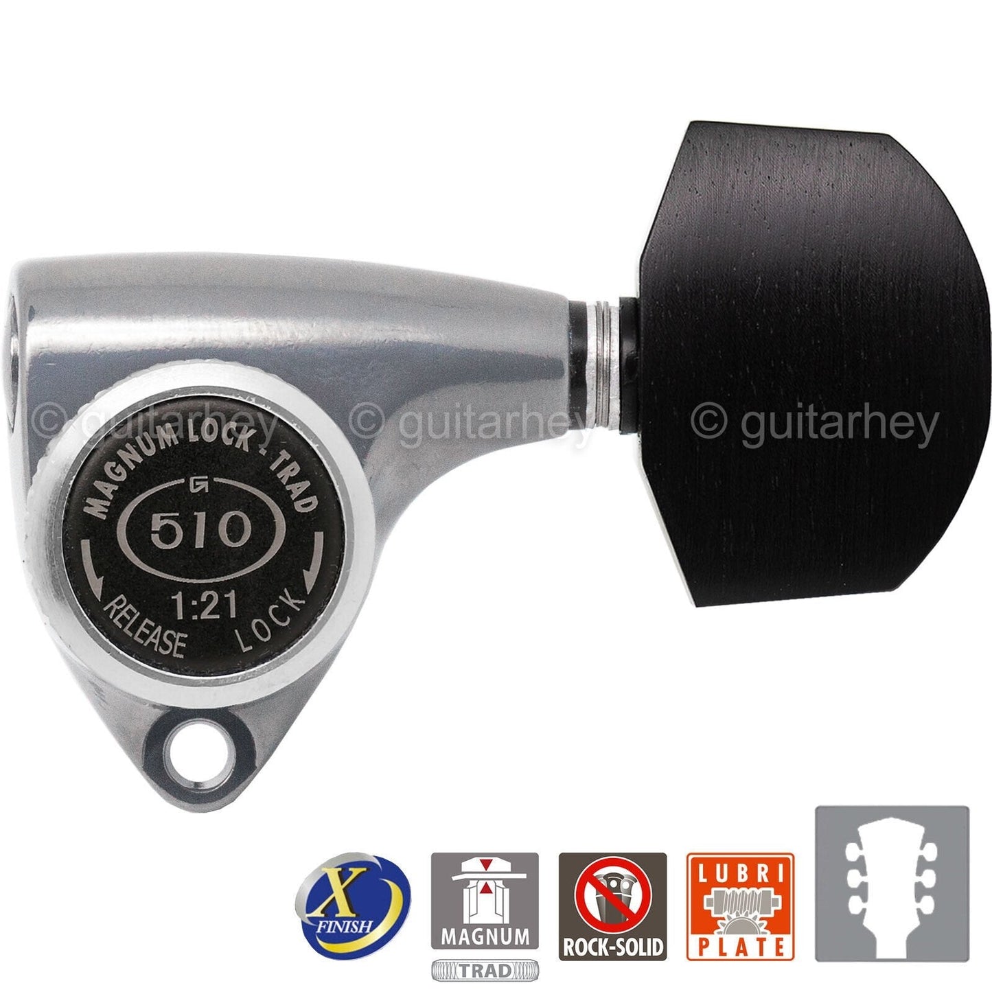 NEW Gotoh SGV510Z-EN01 MGT L3+R3 LOCKING Tuners Set 3x3, ANTIQUE X-FINISH CHROME