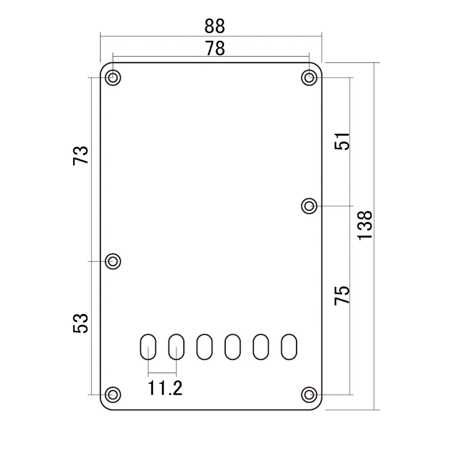 3-Ply Tremolo Spring Cover Backplate for Fender Strat® Round Holes 11.2mm MINT G