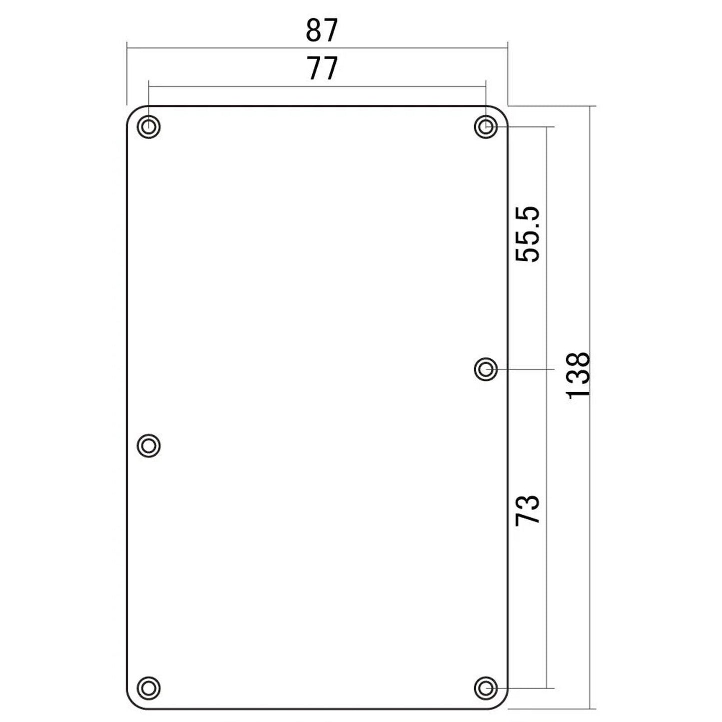 NO HOLE 1-Ply Tremolo Spring Cover Backplate for Fender Strat® - WHITE