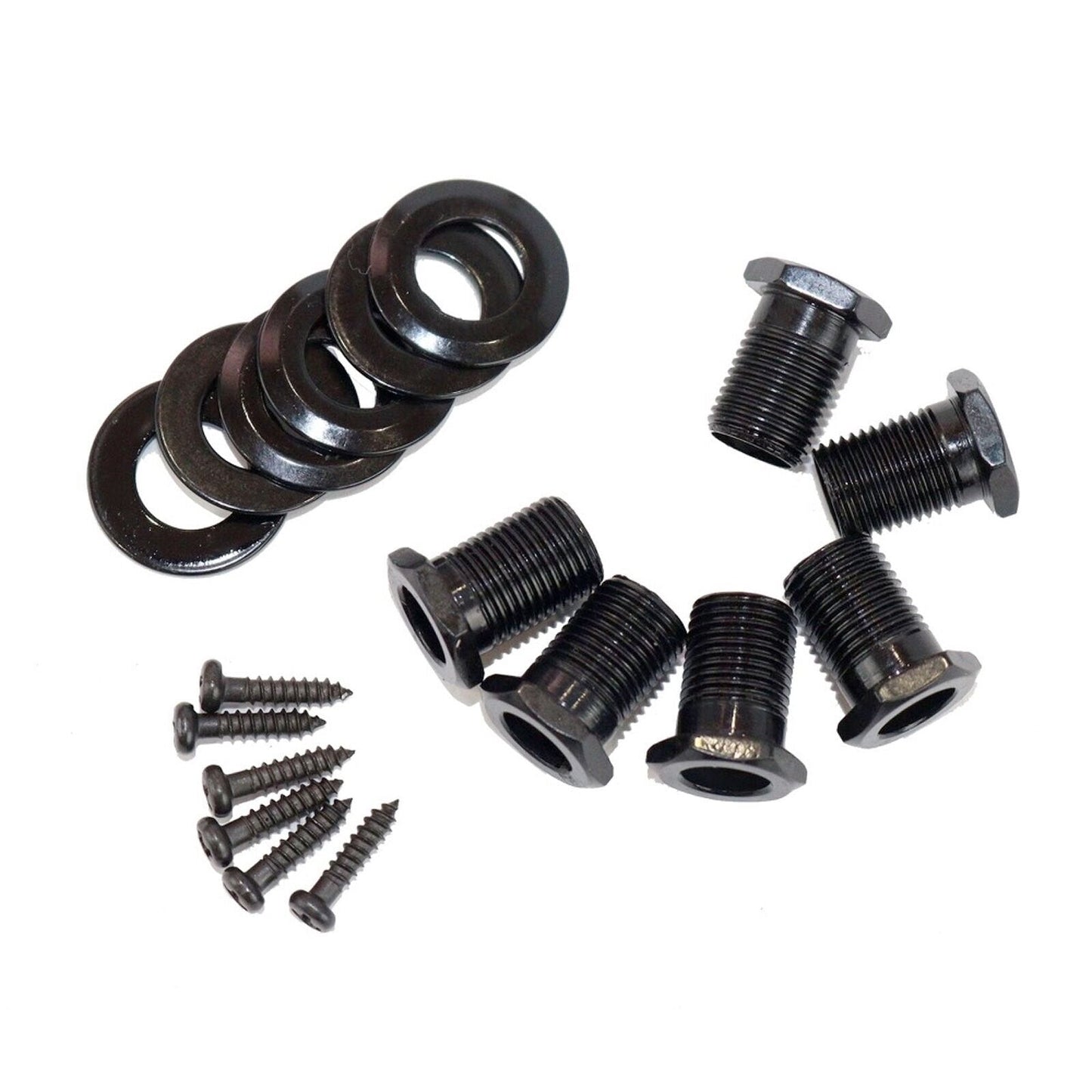 NEW Grover 505 Mini Roto-Grip Locking Rotomatic 6 In line KNURLED Tuners - BLACK