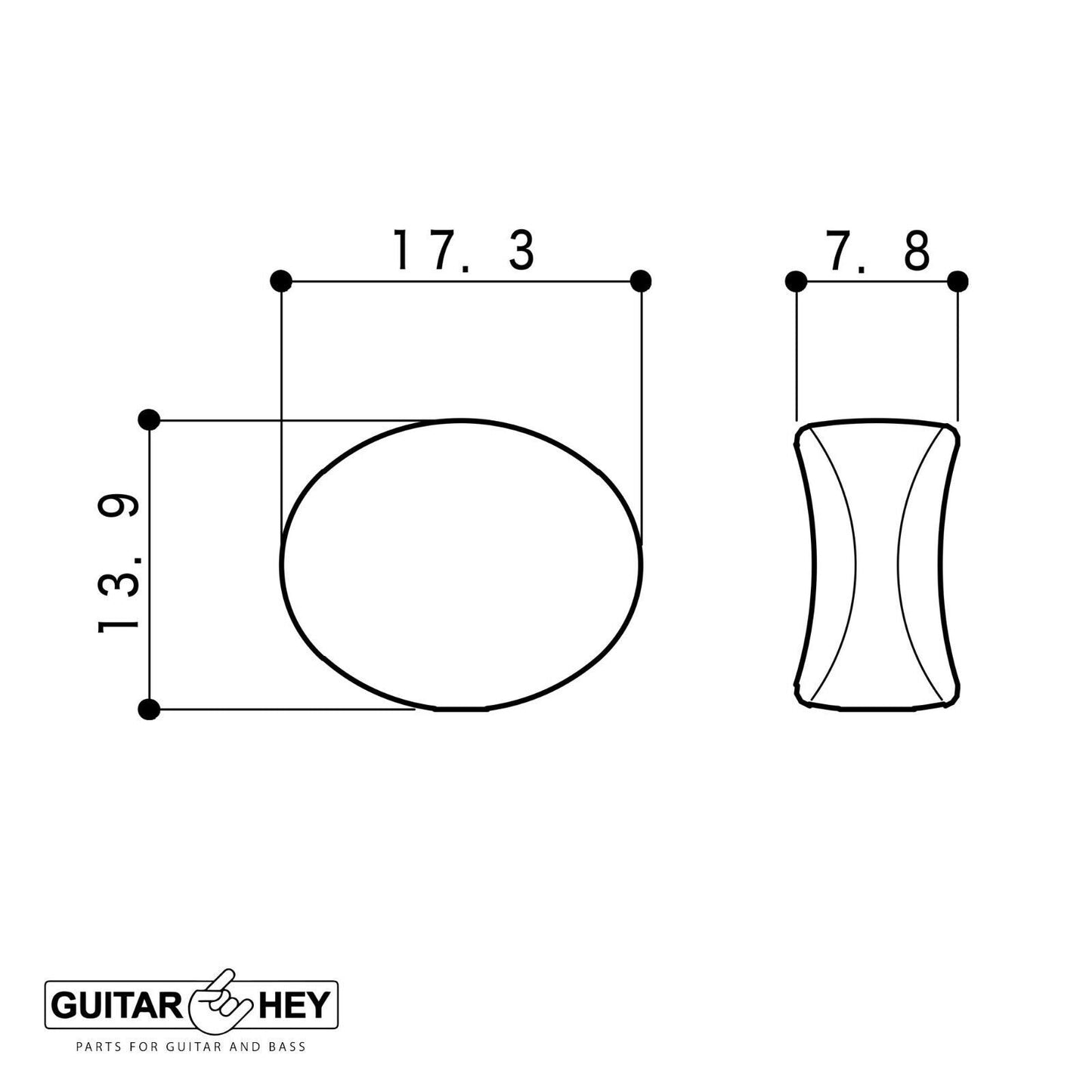 NEW Gotoh SD90-05MA Tuners Tuning Vintage Keys L3+R3 Plastic Buttons 3x3 - GOLD