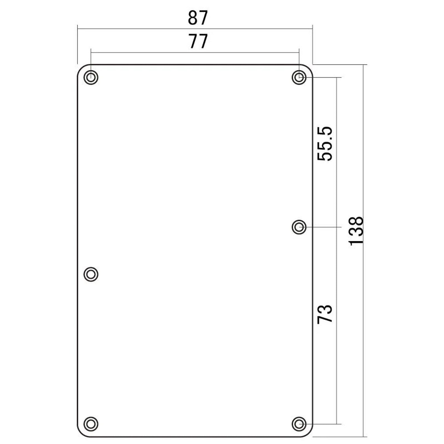 NO HOLE 1-Ply Tremolo Spring Cover Backplate for Fender Strat® - BLACK