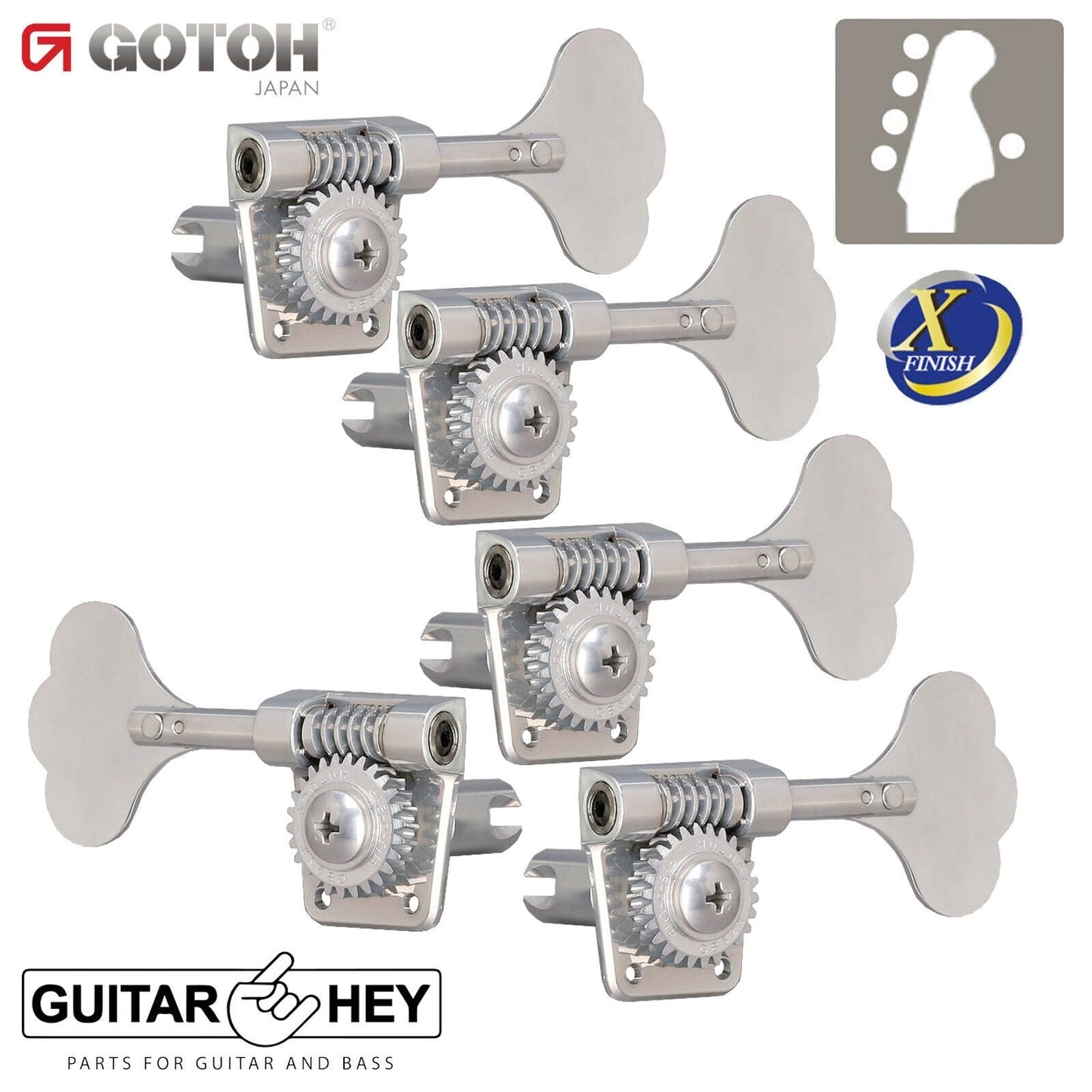 NEW Gotoh Res-O-Lite GB528 Vintage Style Bass L4+R1 Set Lightweight 4x1 X-CHROME