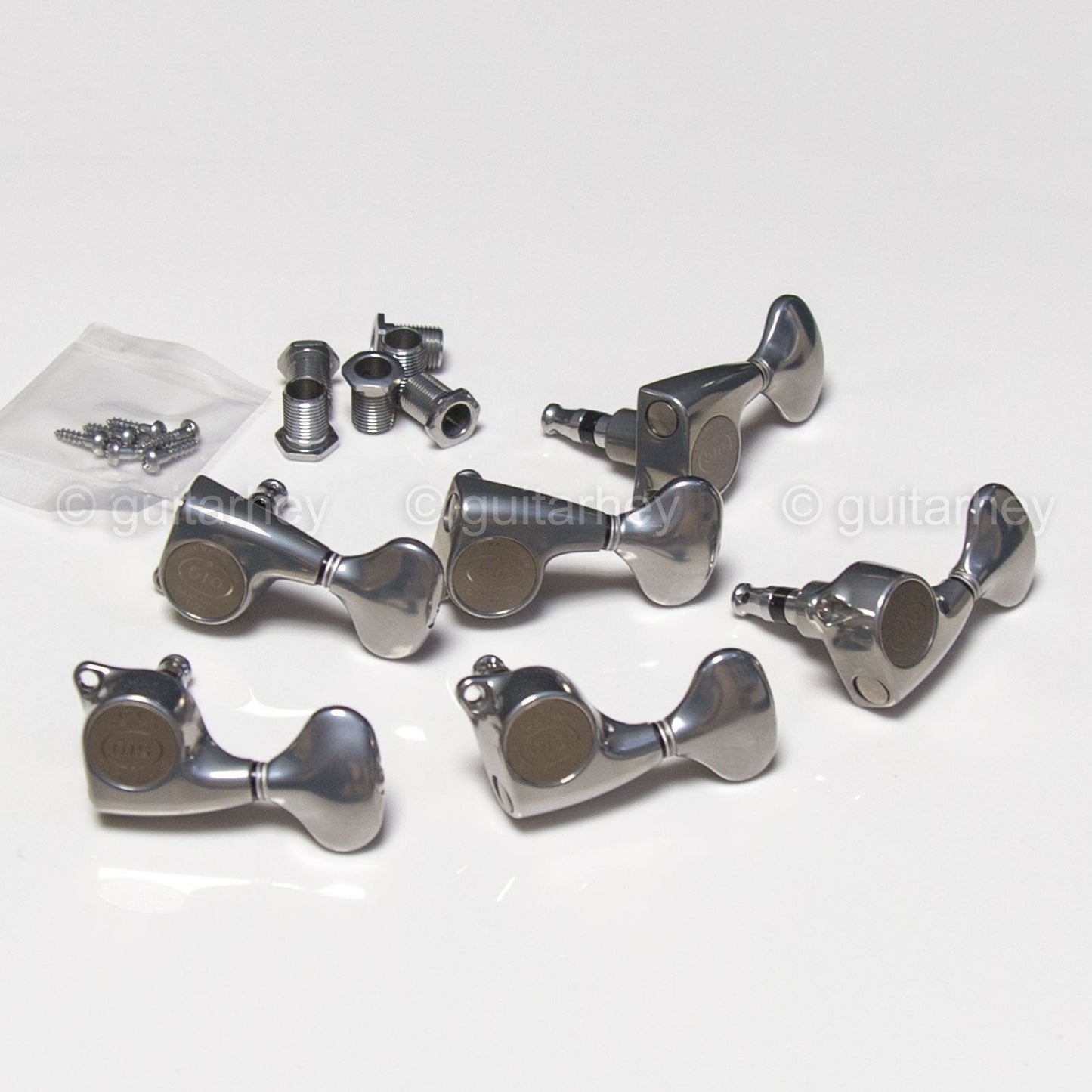 NEW Gotoh SGL510Z-L5 Tuning Keys Set 1:21 Ratio 3x3 - ANTIQUE X-FINISH CHROME
