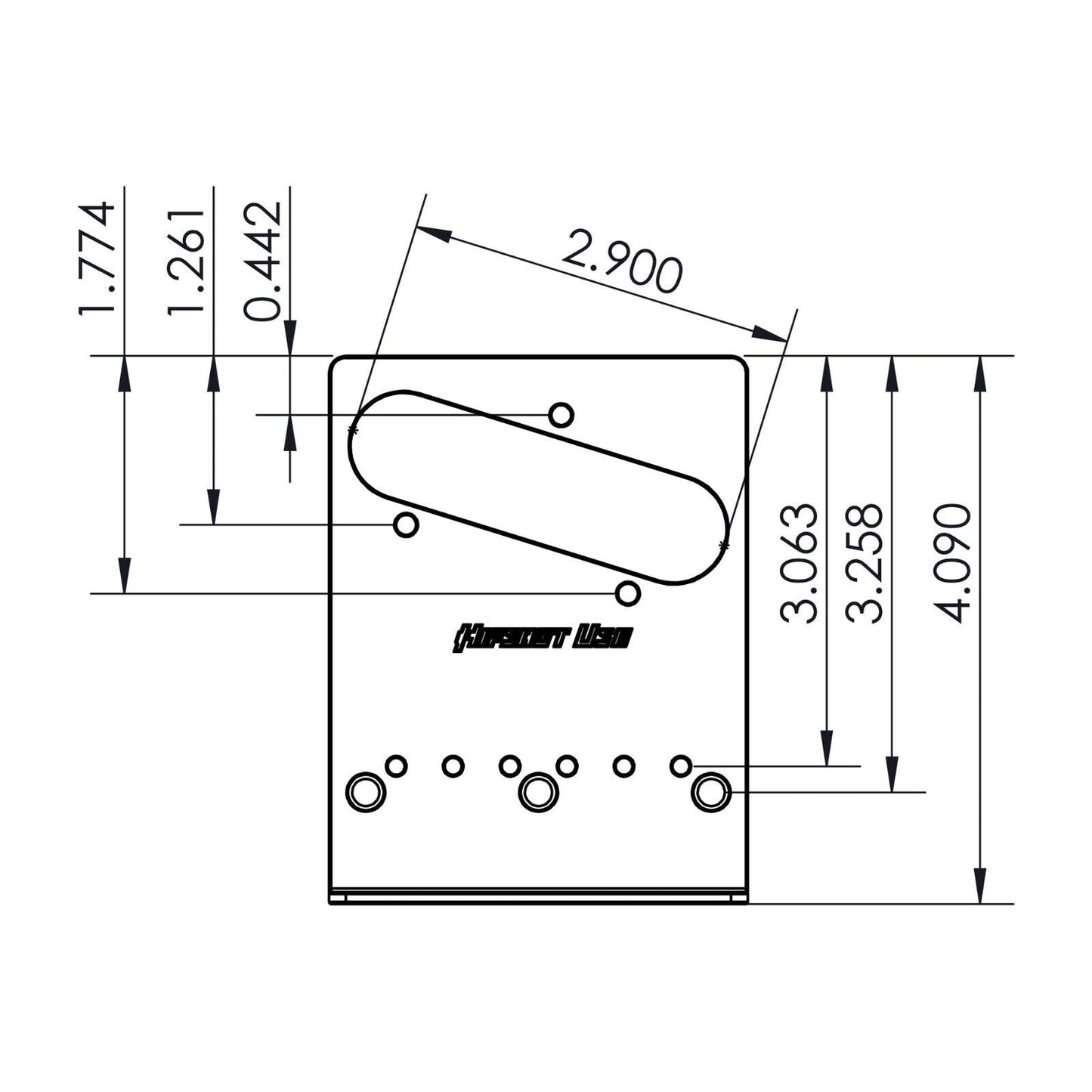 NEW Hipshot Telecaster® Retrofit Bridge 3 Mount Hole - Bender - BLACK