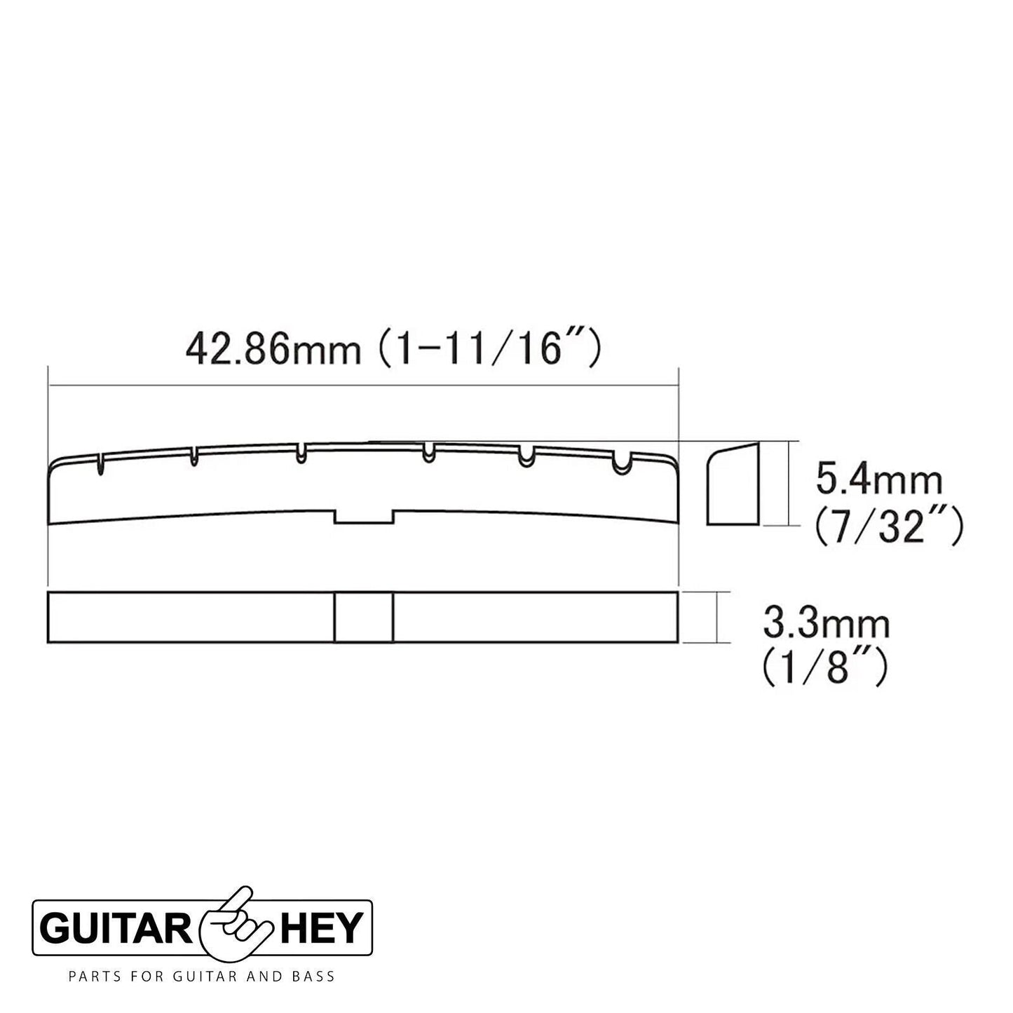 NEW Hosco Black Bone Nut for Fender 7.25" Radius Pre-slotted and Shaped 42.86mm
