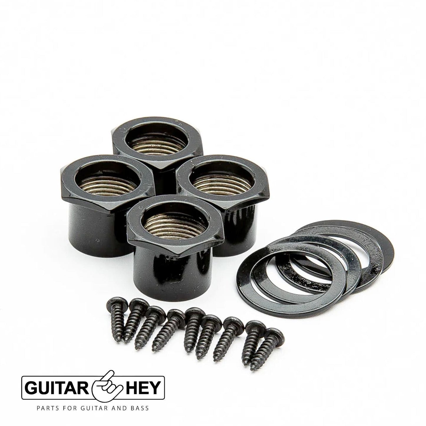 NEW Leo Quan Badass 4-in-line OGT Mini Bass Keys Open-Gear Bass Tuners - BLACK
