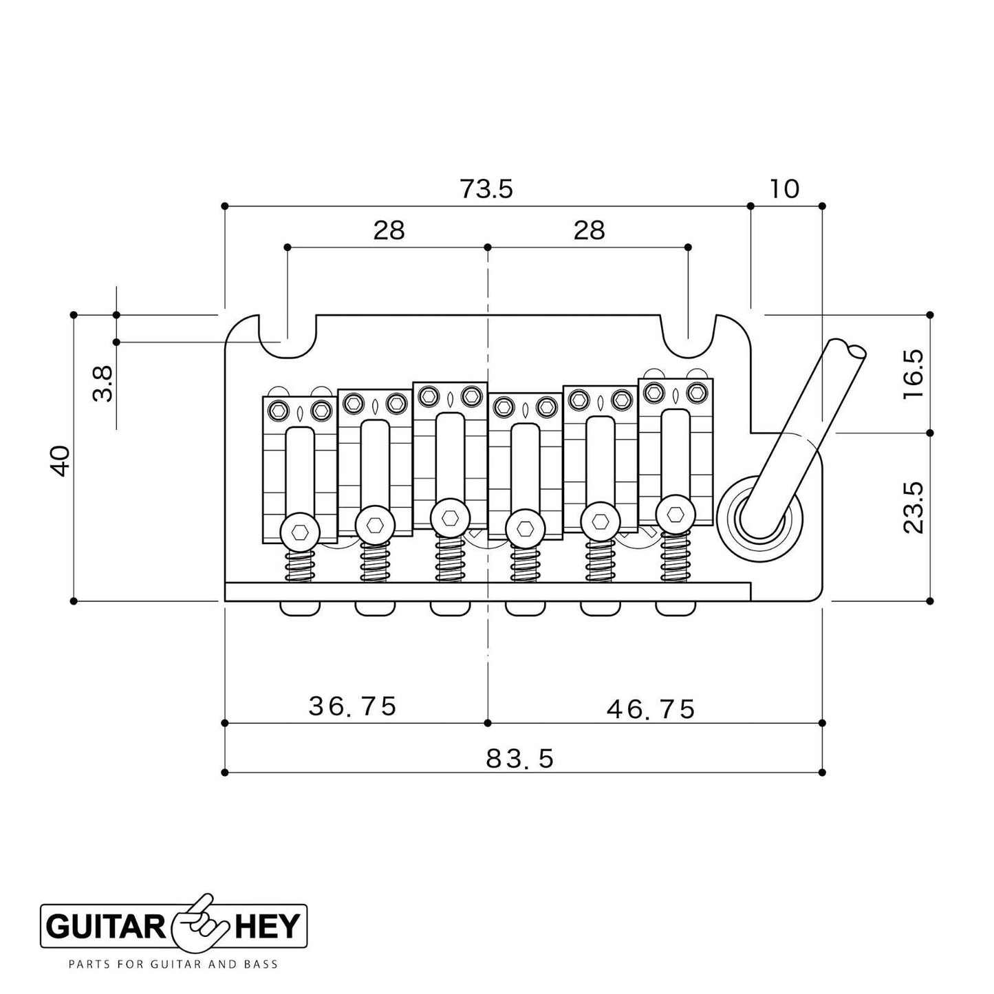 NEW Gotoh NS510TS-LS1 Bridge 2 Point Tremolo NARROW Spacing Locking - CHROME