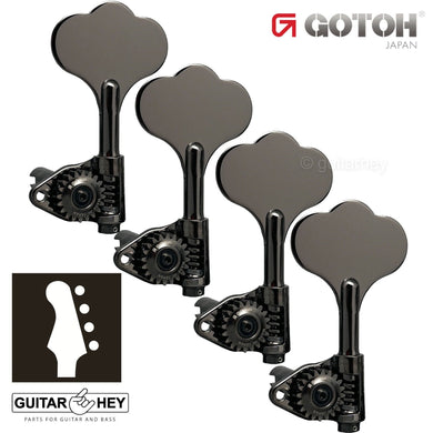 NEW Gotoh GBU510C-9 Compact Bass 4-in-line Tuners TREBLE SIDE LEFTY, COSMO BLACK