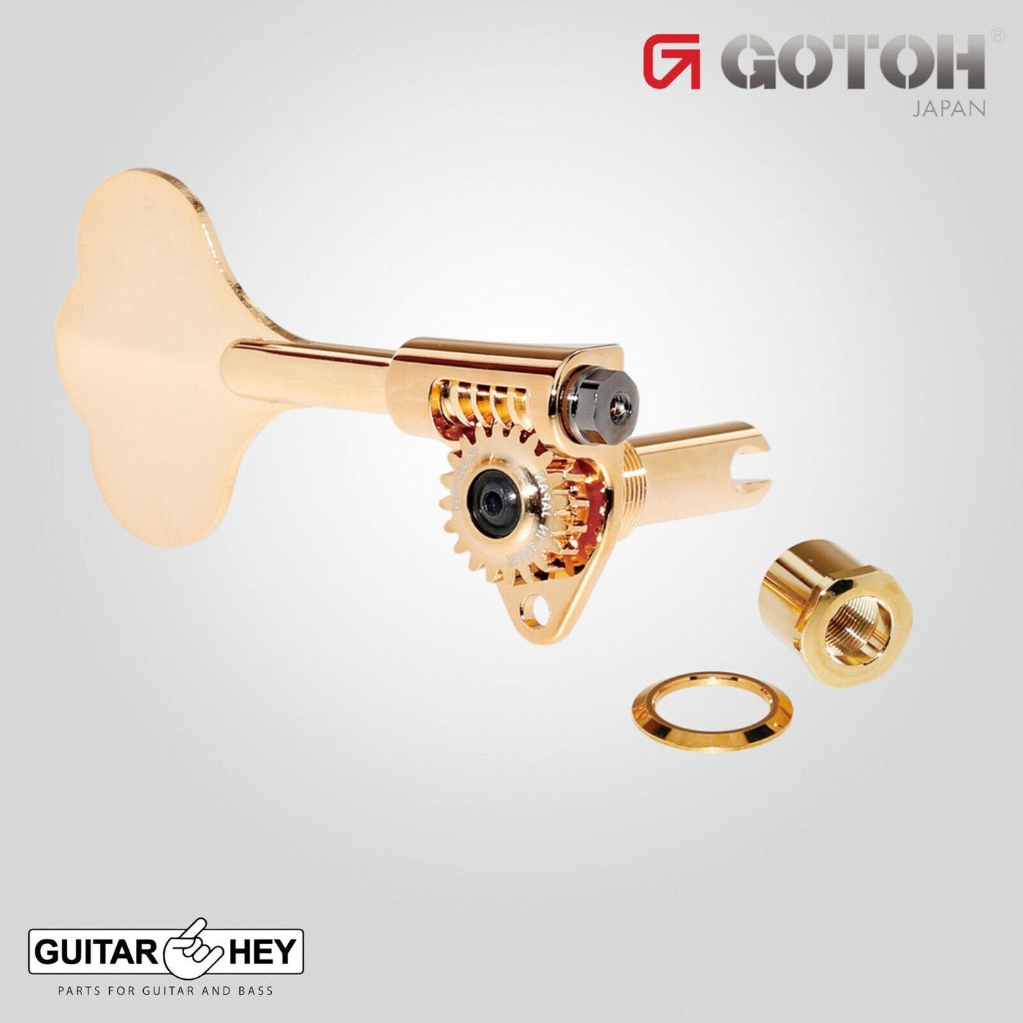 NEW Gotoh GBU510C-9 Compact Bass 4-in-line Tuners Treble LEFT-HANDED - GOLD