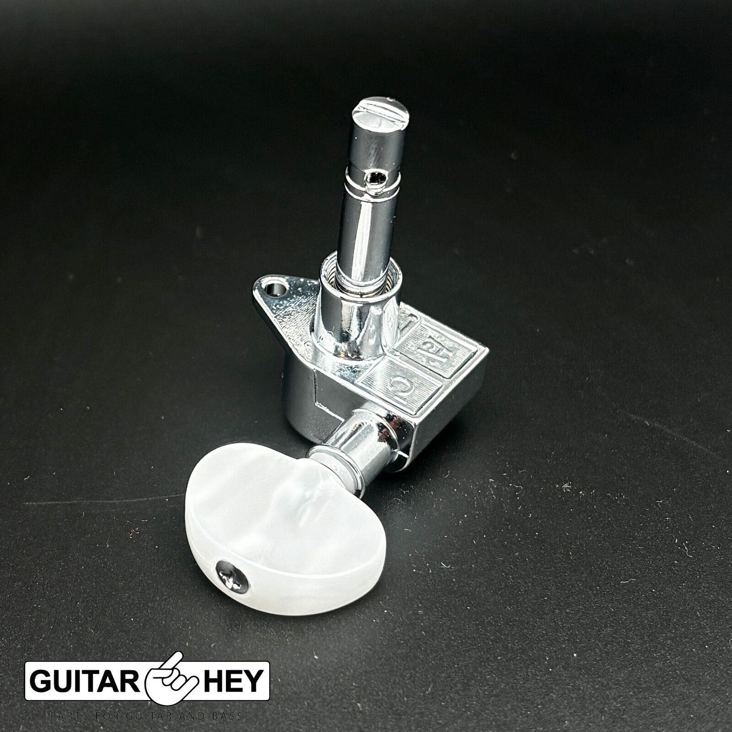 NEW Grover 106 Original Locking Rotomatic Tuners Dome Pearl Buttons 3x3 - CHROME