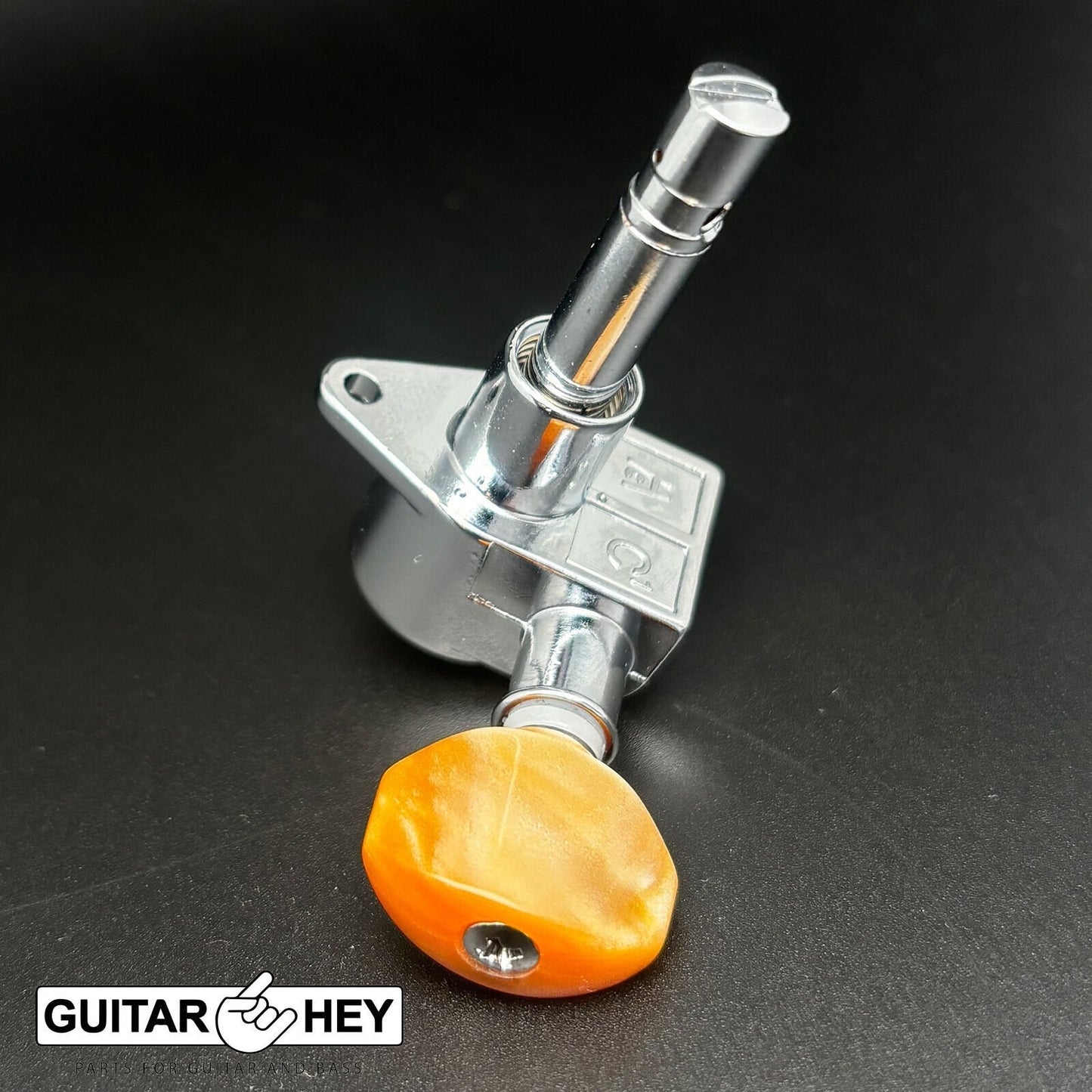 NEW Grover 106 Original Locking Rotomatic Tuners SMALL Amber Buttons 3x3, CHROME