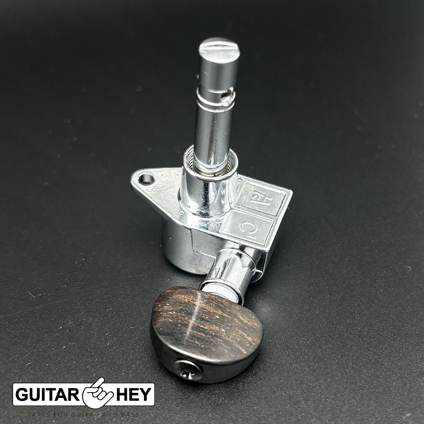 NEW Grover 106 Original Locking Rotomatic Tuners SMALL EBONY Buttons 3x3, CHROME