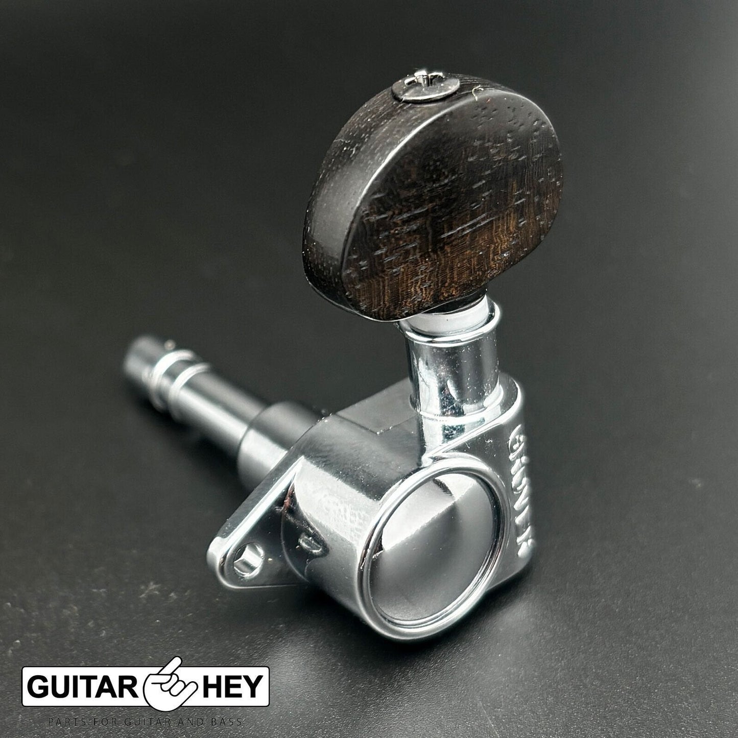 NEW Grover 106 Original Locking Rotomatic Tuners LARGE EBONY Buttons 3x3, CHROME