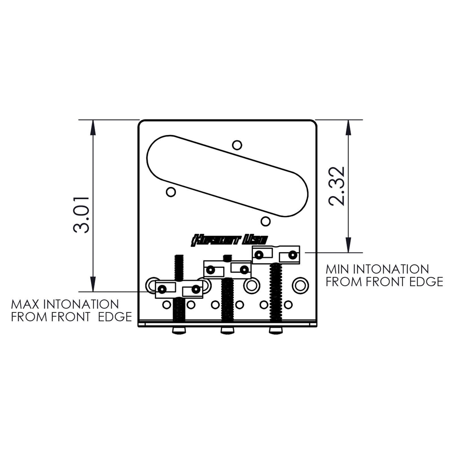 NEW USA Hipshot Telecaster® Retrofit Bridge 4 Hole Mount - STAINLESS STEEL
