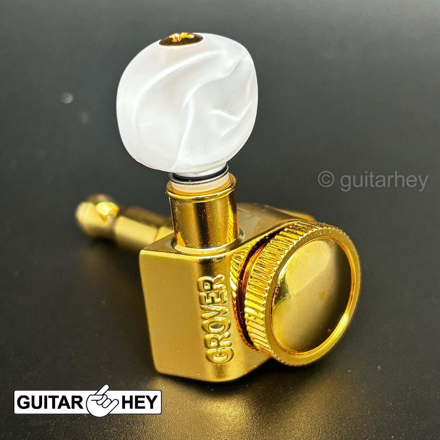 NEW Grover 502 LOCKING Tuners 3x3 Modern Gibson Les Paul OVAL PEARL Buttons GOLD