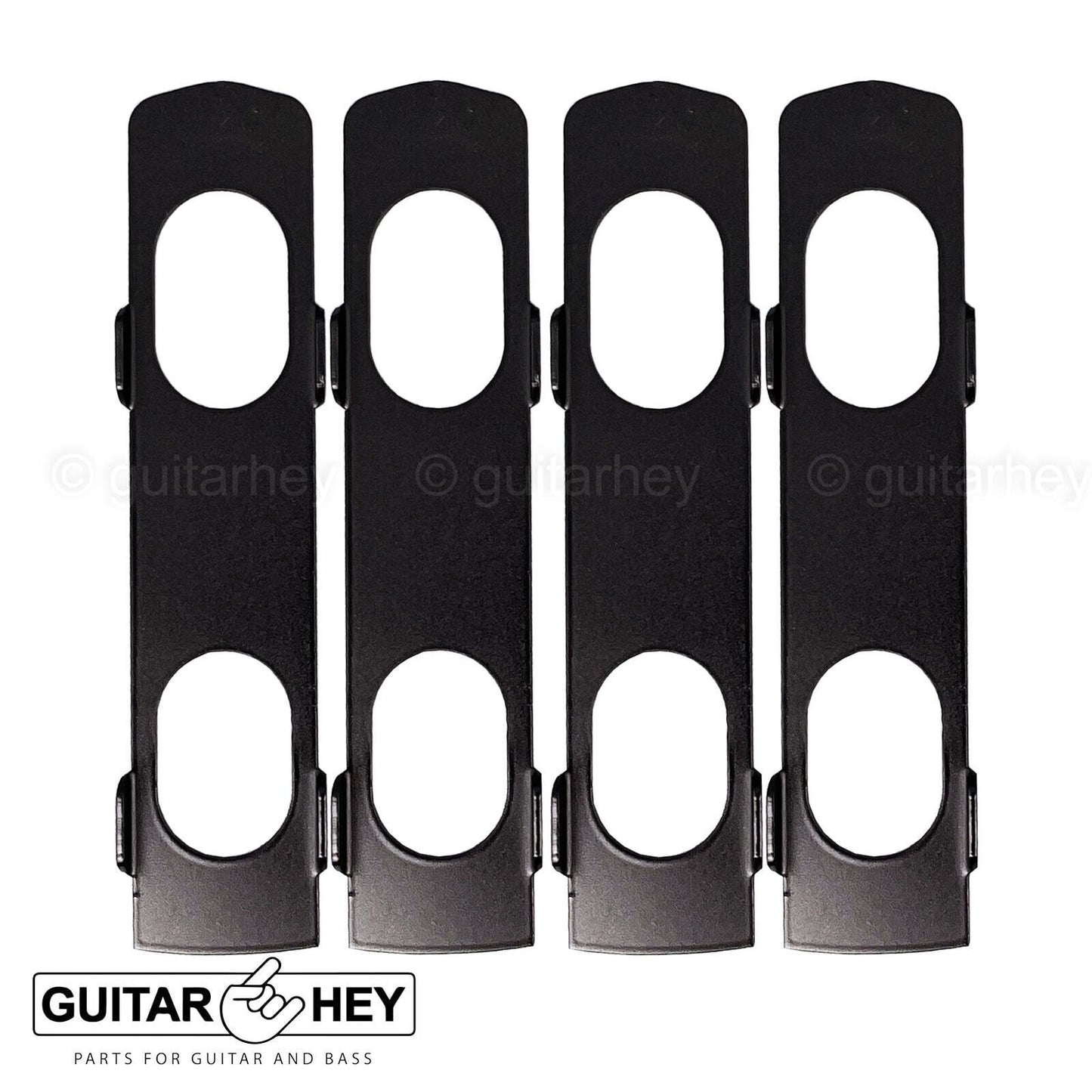 NEW Hipshot 8-String Grip-Lock LOCKING TUNERS Knurled Buttons 4x4 Set - BLACK