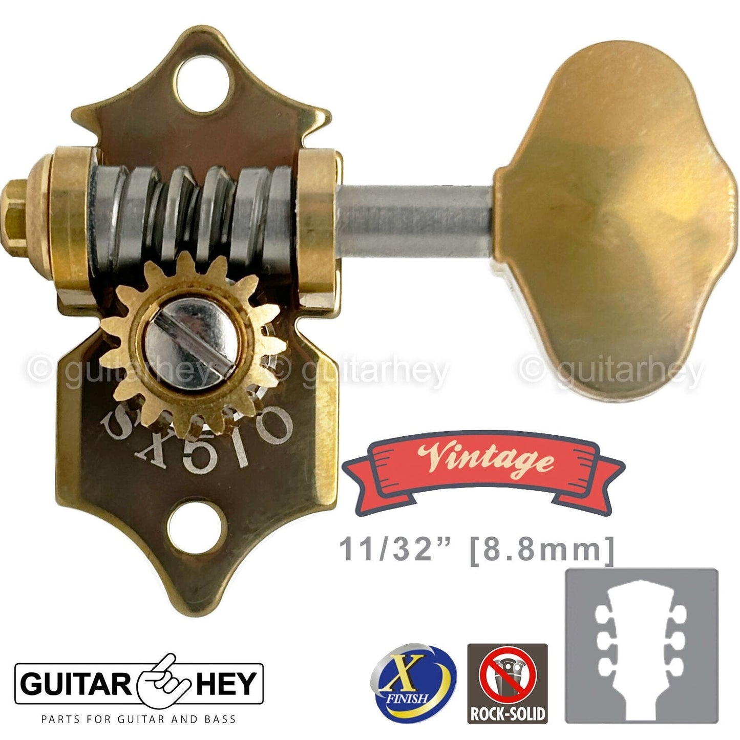 NEW GOTOH SXB510V-06M Electric/Acoustic Guitar 1:15 Vintage Tuners 3x3 - X-GOLD