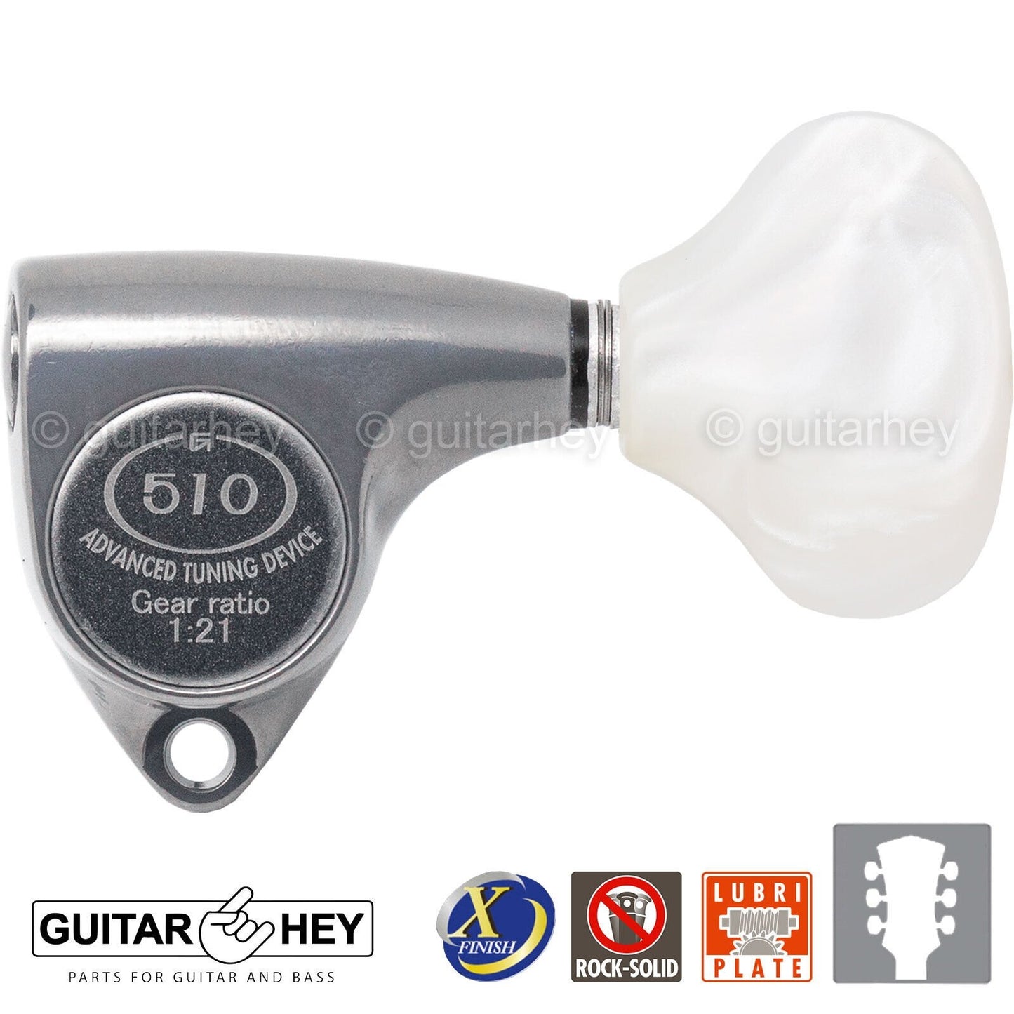 NEW Gotoh SGV510Z-WL5 Tuners L3+R3 Keys 1:21 Ratio 3x3 - ANTIQUE X-FINISH CHROME