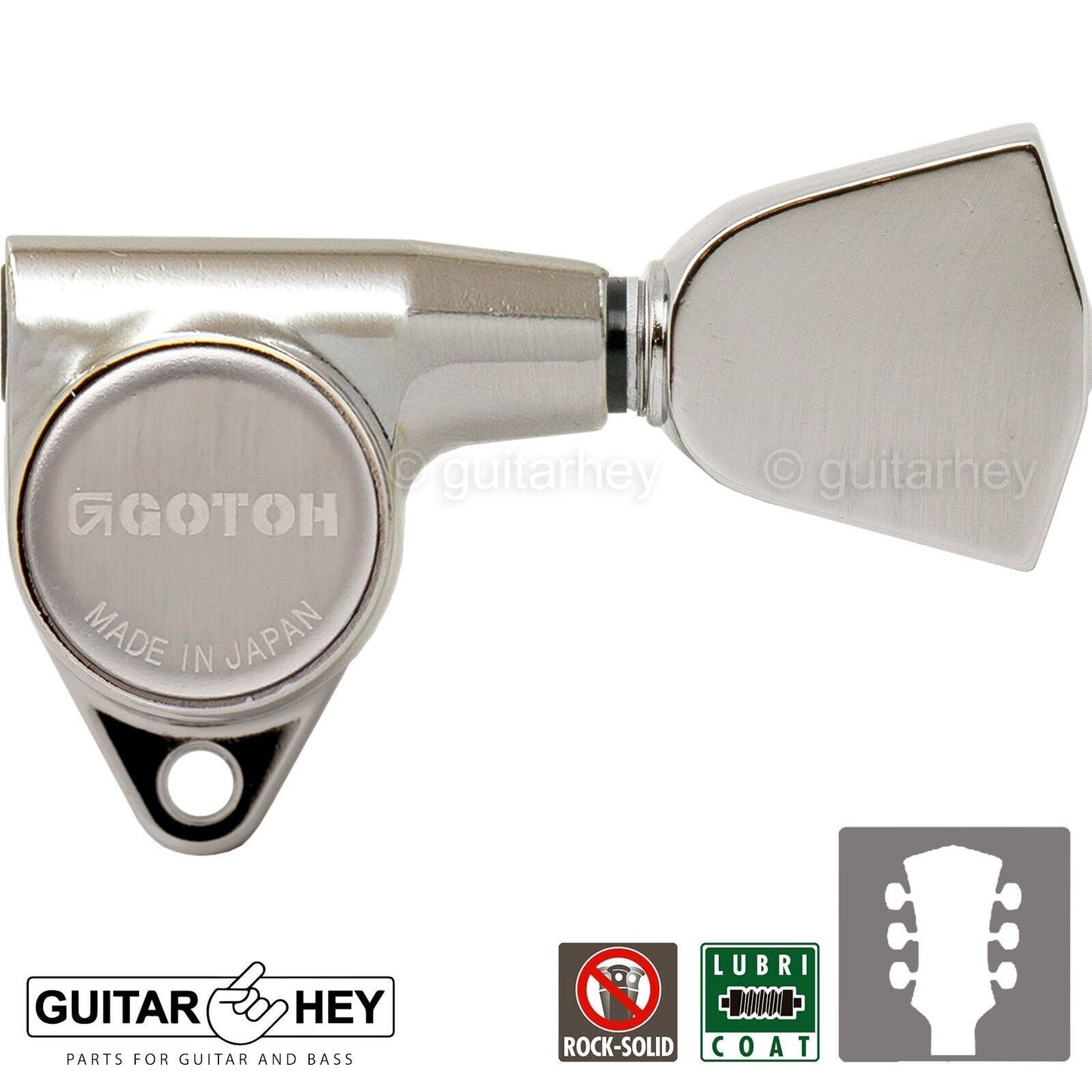 NEW Gotoh SG301-04 L3+R3 Set Tuners w/ Large Buttons 18:1 Ratio - 3x3 - NICKEL