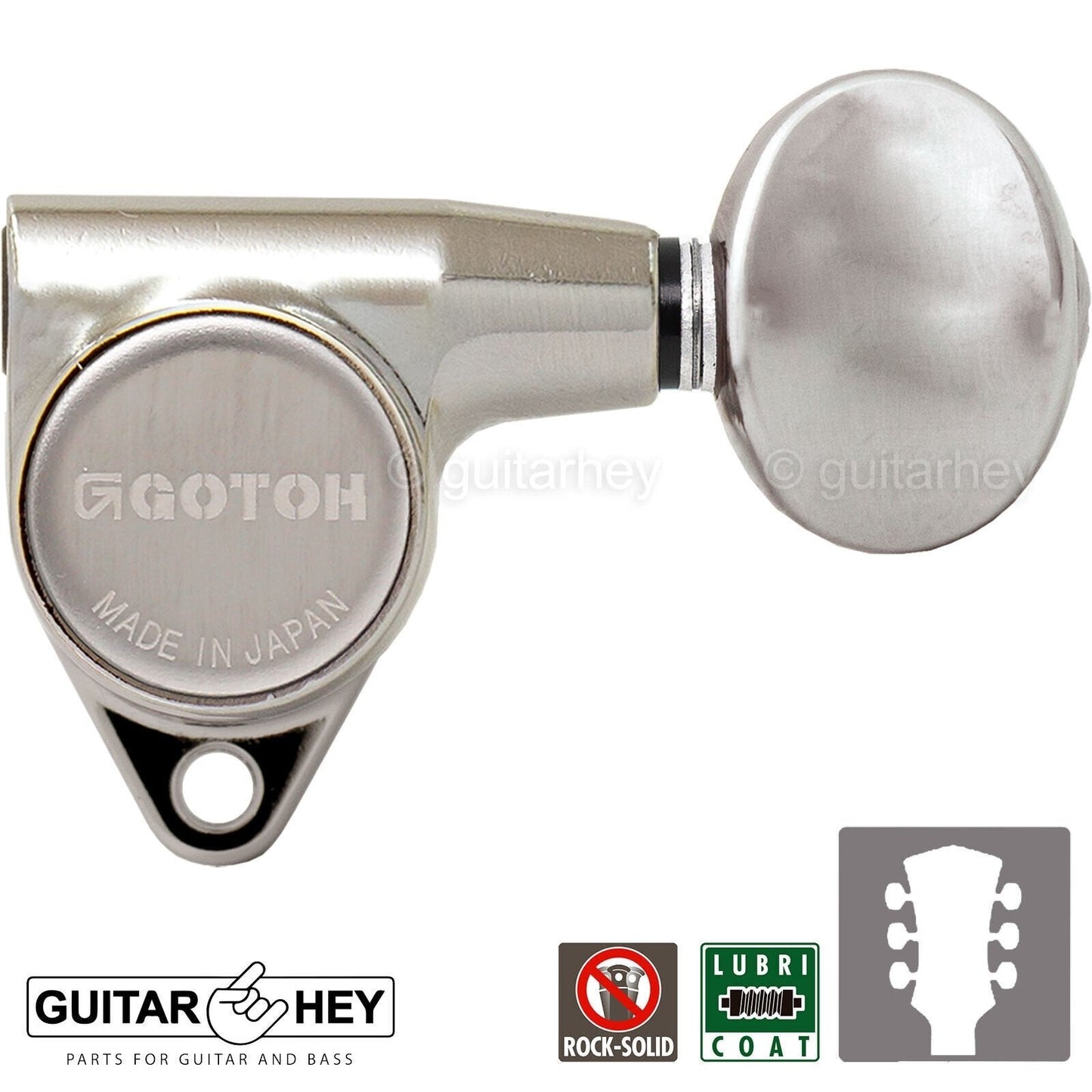 NEW Gotoh SG301-05 L3+R3 Set Tuners w/ Small Buttons 18:1 Ratio - 3x3 - NICKEL