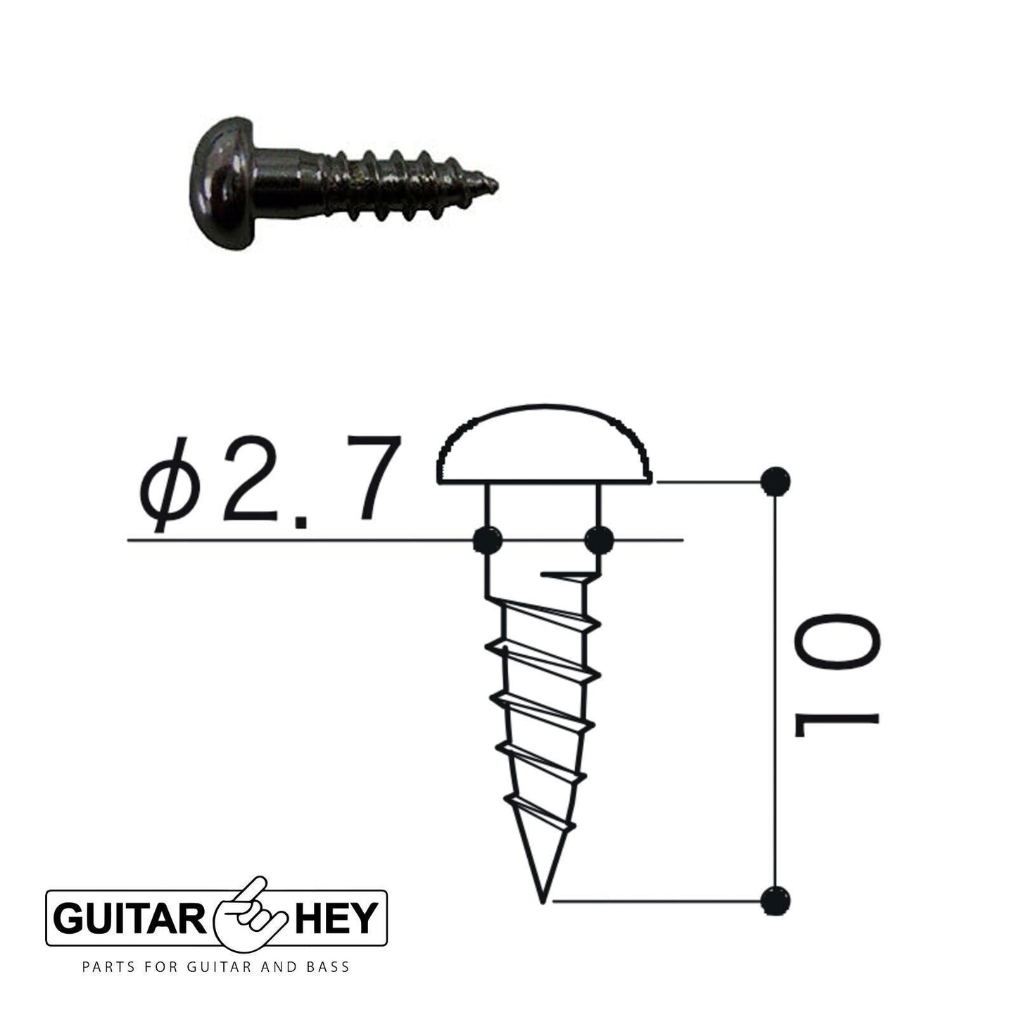 (12) Gotoh Guitar Replacement Screws for SXB510/SXN510/SE700/SE770 - BLACK