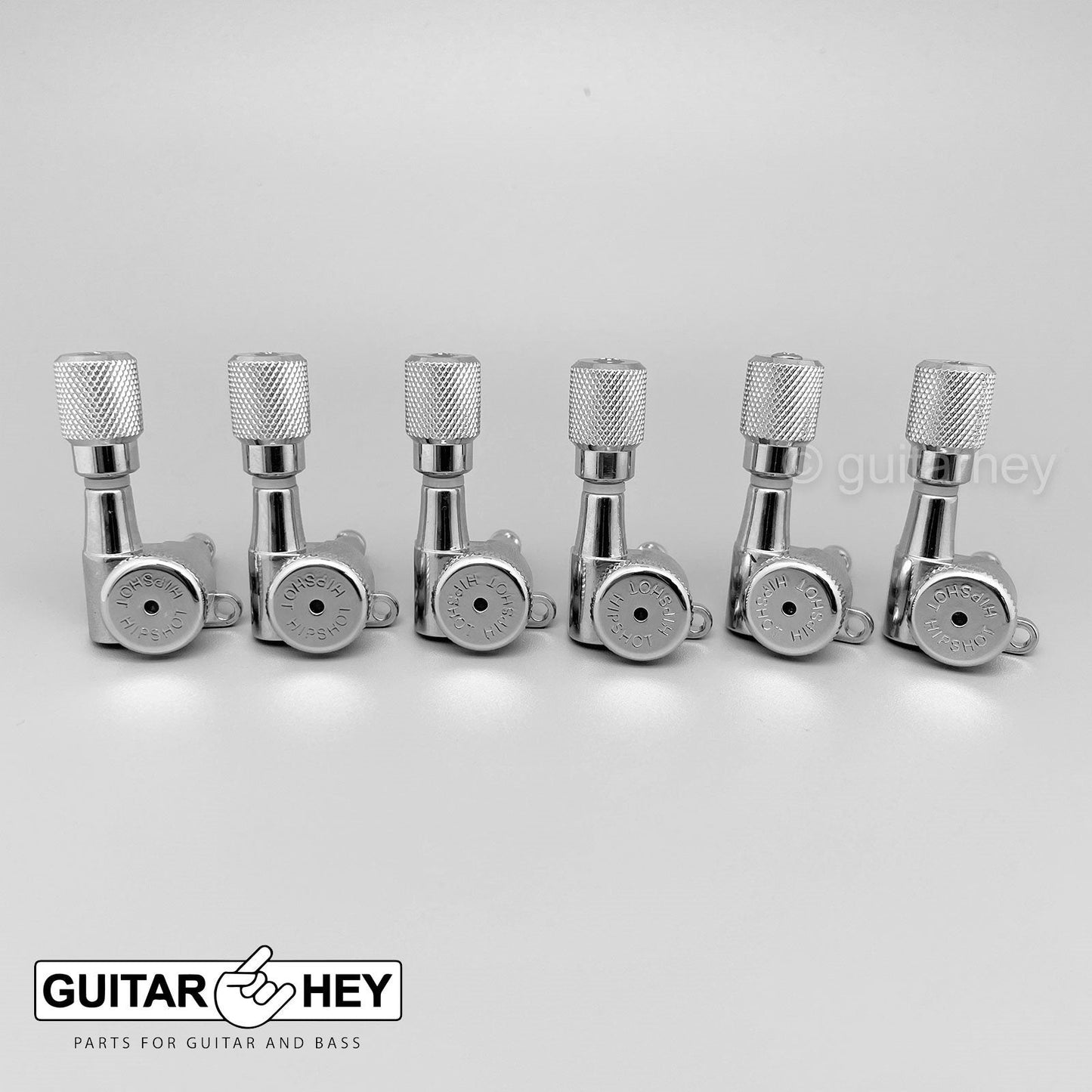 Hipshot 6-in-Line Tuners Schaller Mini Locking M6 Style STAGGERED SK1C - CHROME